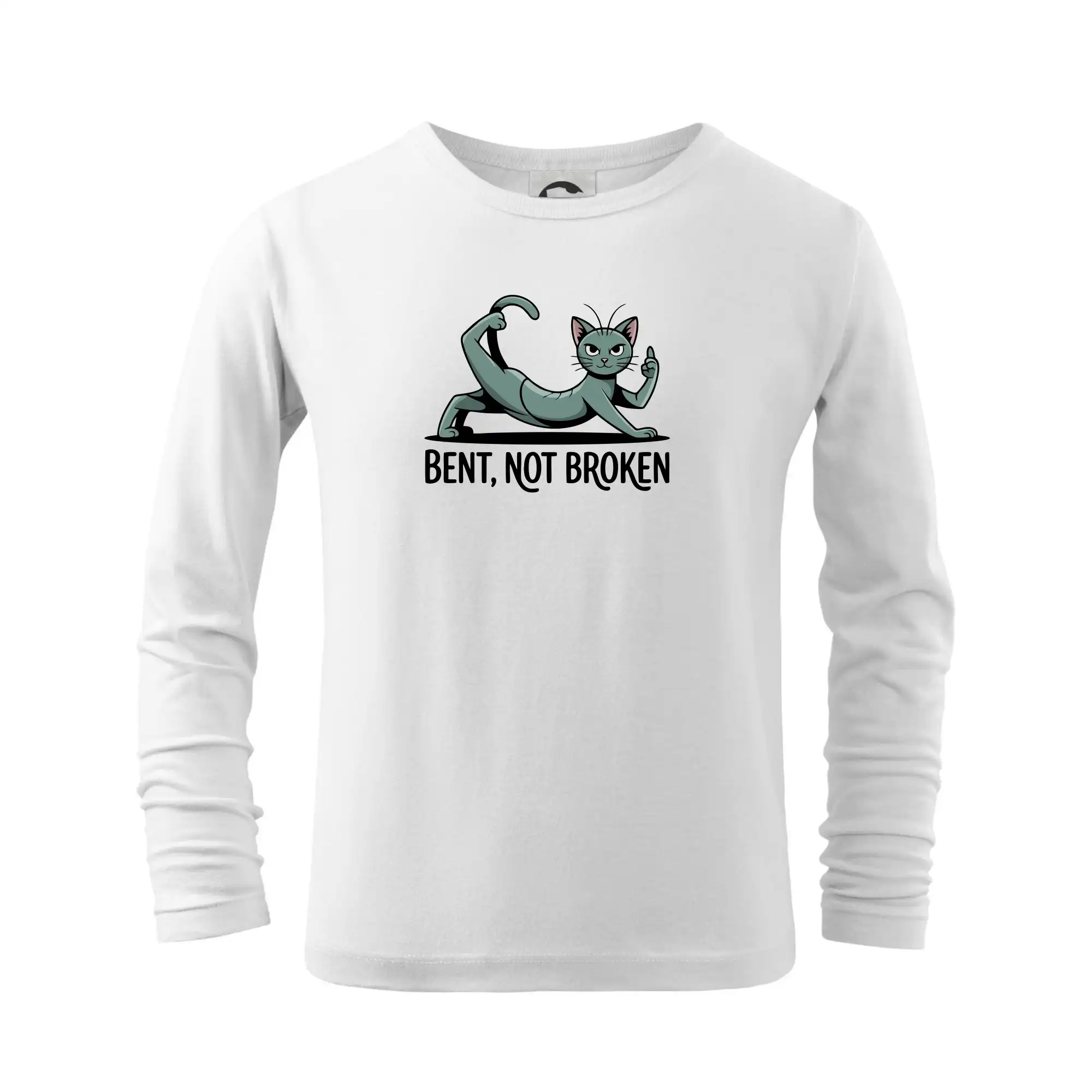 Tričká na jógu - Bent, not broken zelená kočka - Tričko detské Long Sleeve