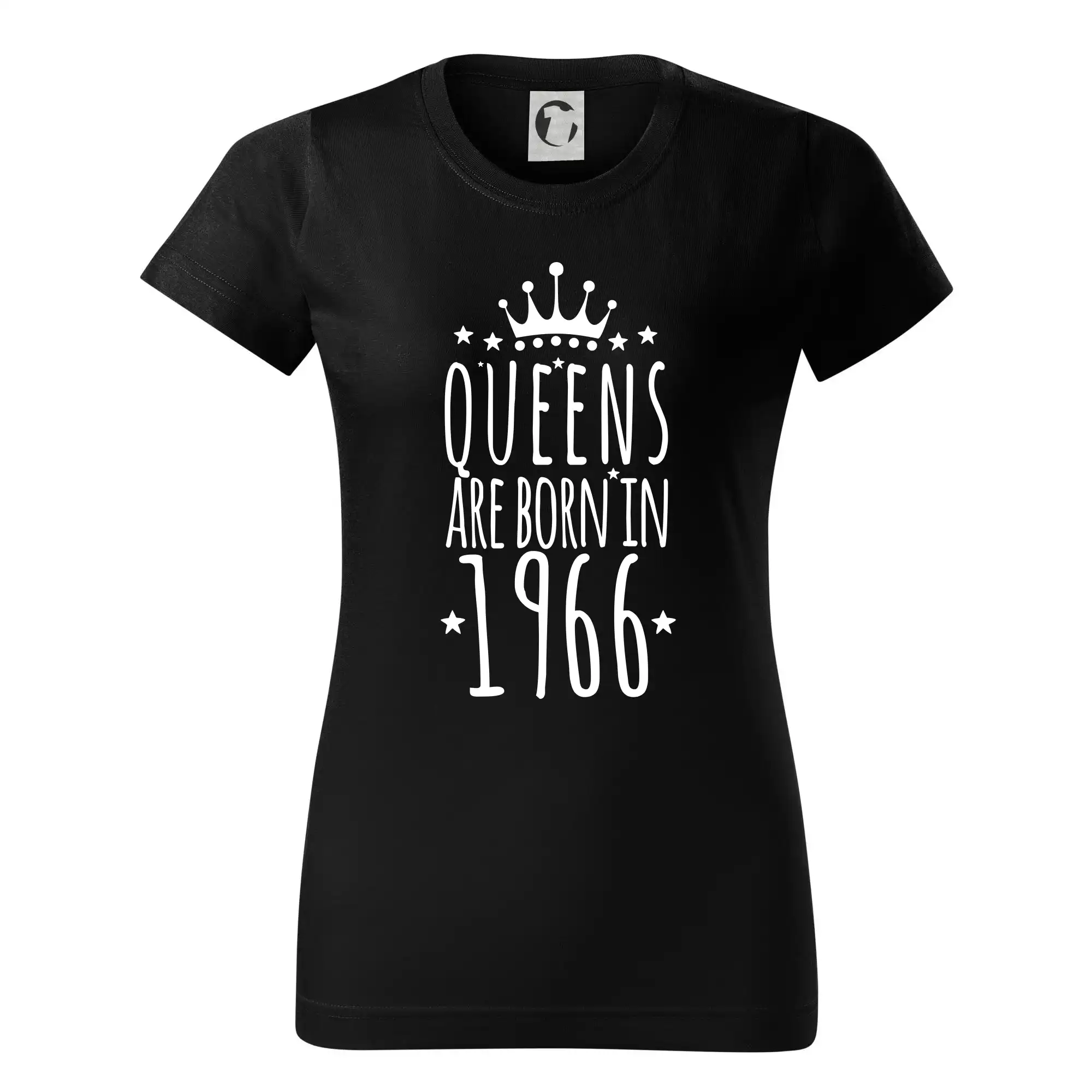 Trička s ročníkom 1966 - Queens are born in 1966 - Dámske tričko basic - ľahko voľnejšie a dlhšie