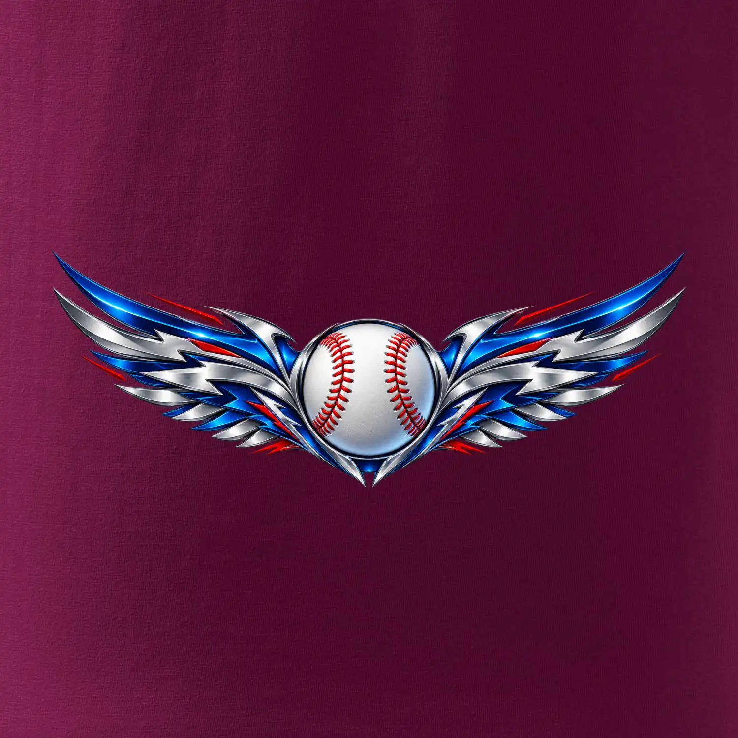 Baseballový míček s kovovými křídly