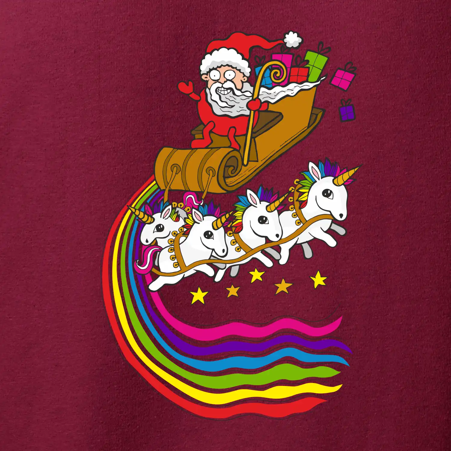 Santa a jednorožci (Pecka design)