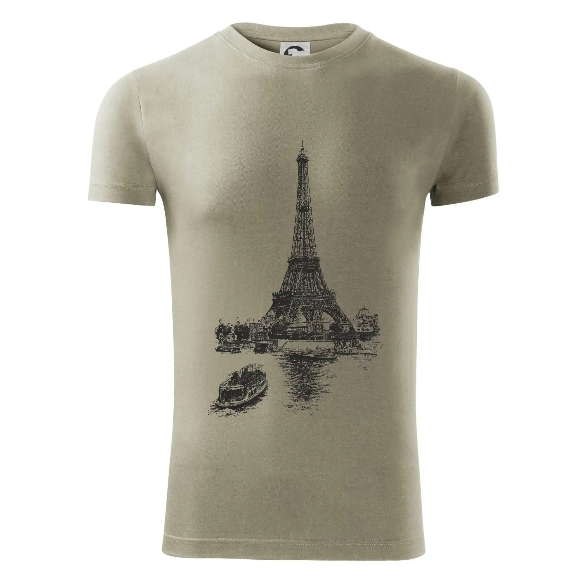 Tričká Francúzsko - Eiffelovka s loďkou - Viper FIT - Pánske zúžené tričko