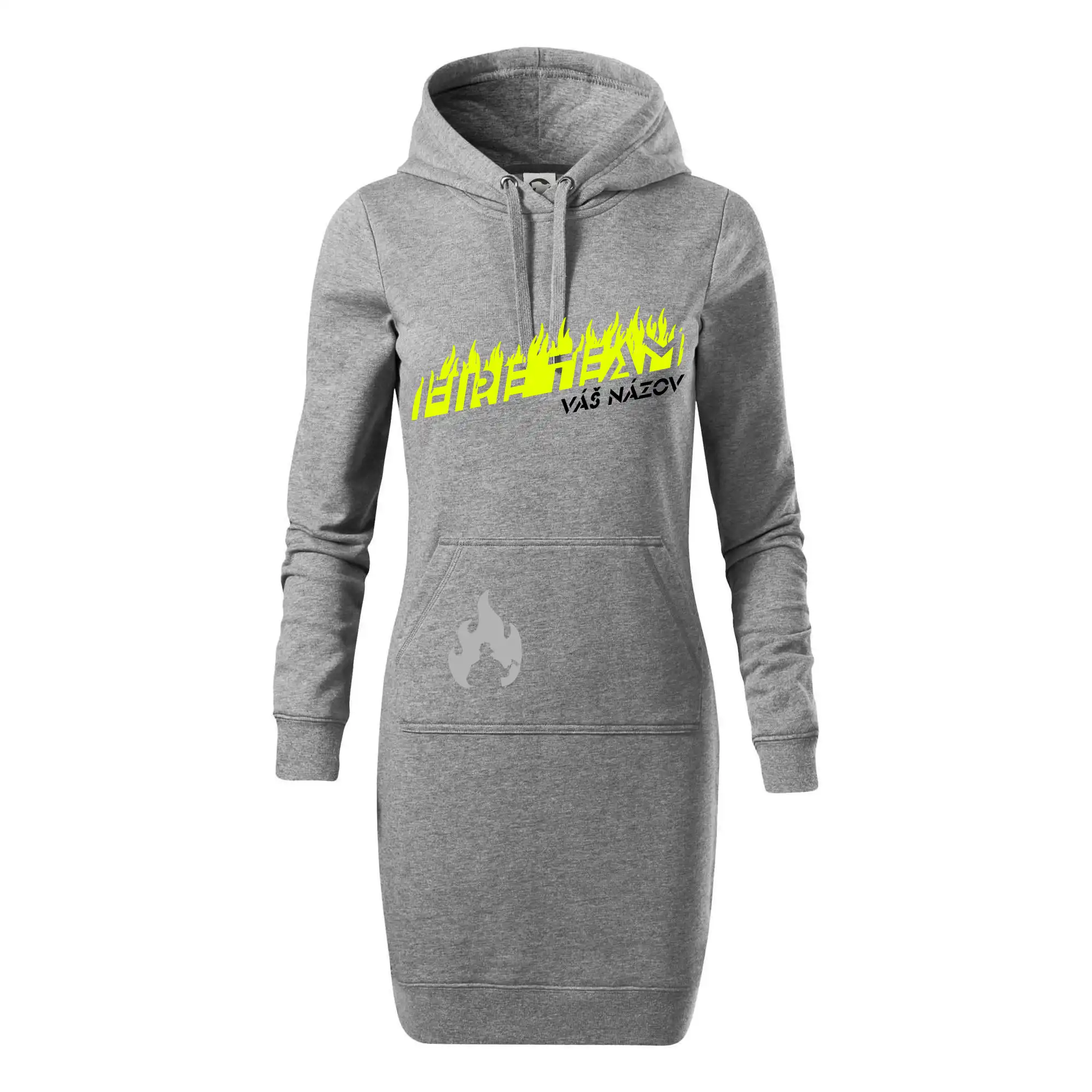 Originálne tričká pre hasičov - Fireteam - oheň - Váš názov - Dámska mikina dlhá Snap