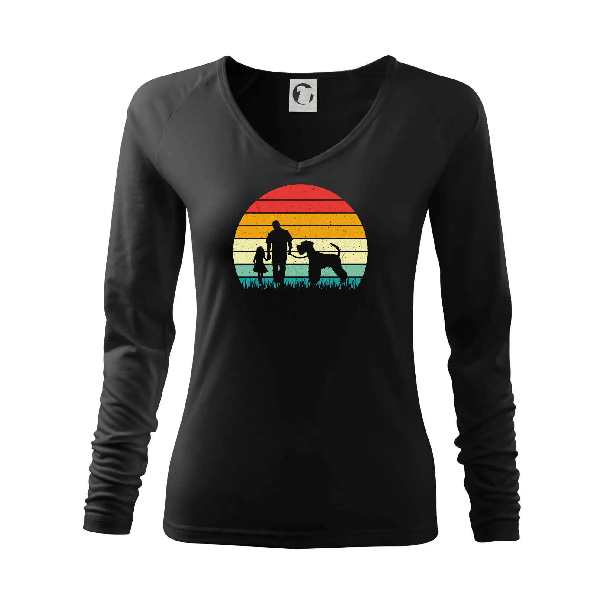 Ostatné psie plemená - Bradáč a otec s dcérou - Tričko dámske Elegance