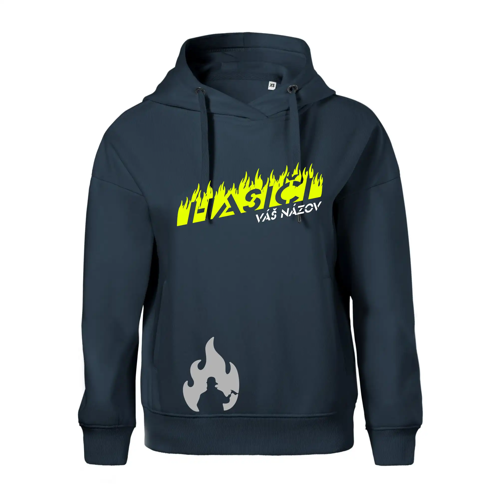 Originálne tričká pre hasičov - Hasiči - oheň - Váš názov - Oversized mikina dámská Moon - kratšia + širšia