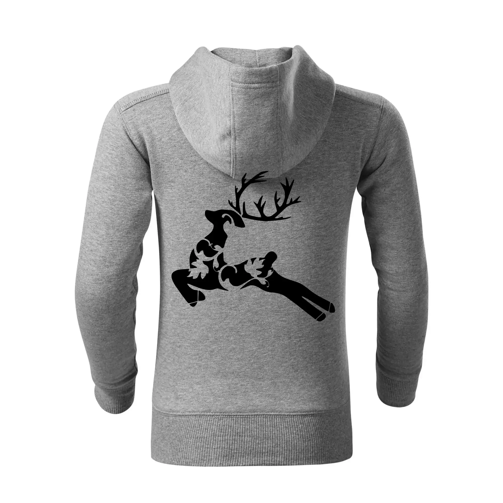 Tričká so zvieratami - Jelenica z listov - Detská s kapucňou na zips