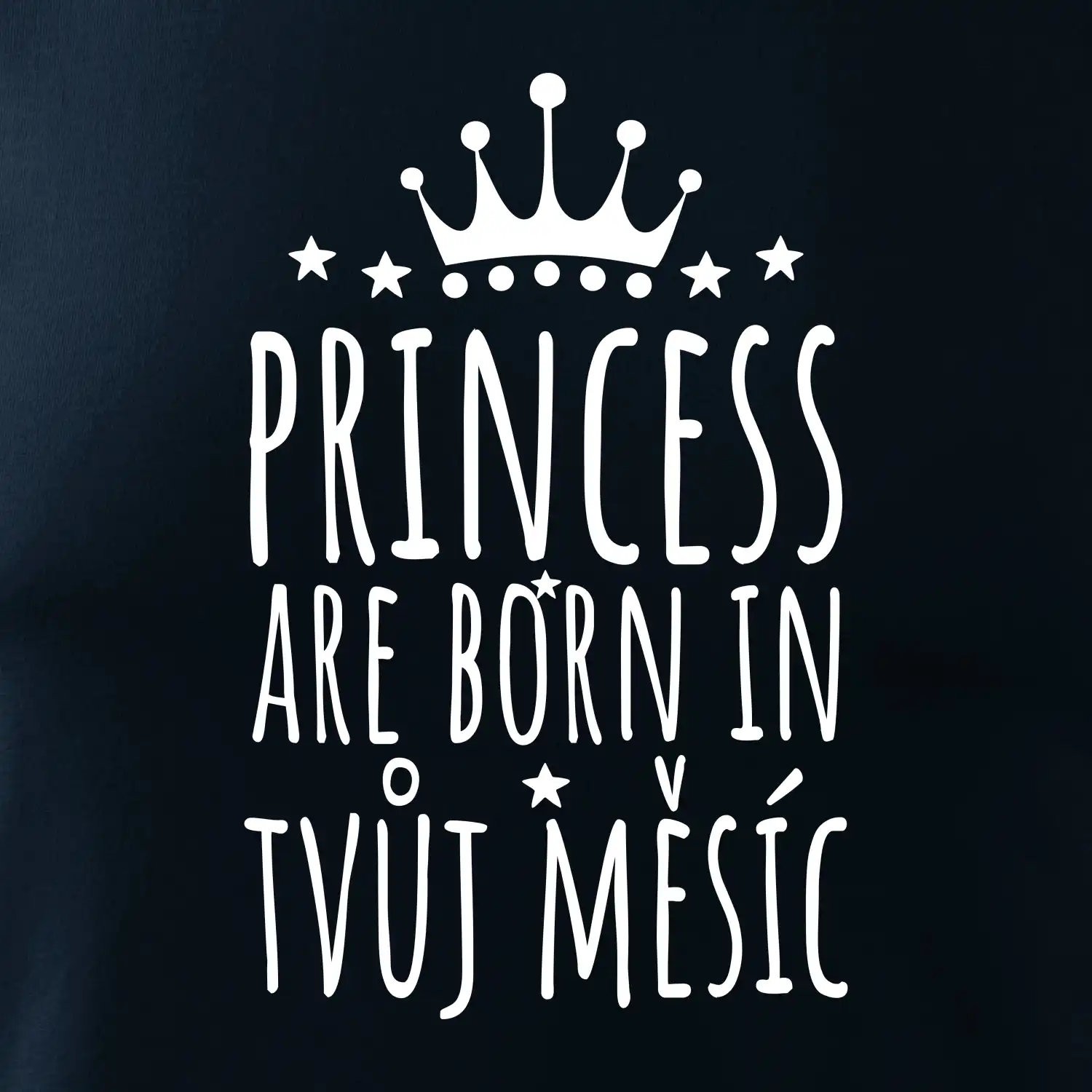 Princesses are born in (vlastní nápis měsíc narození)