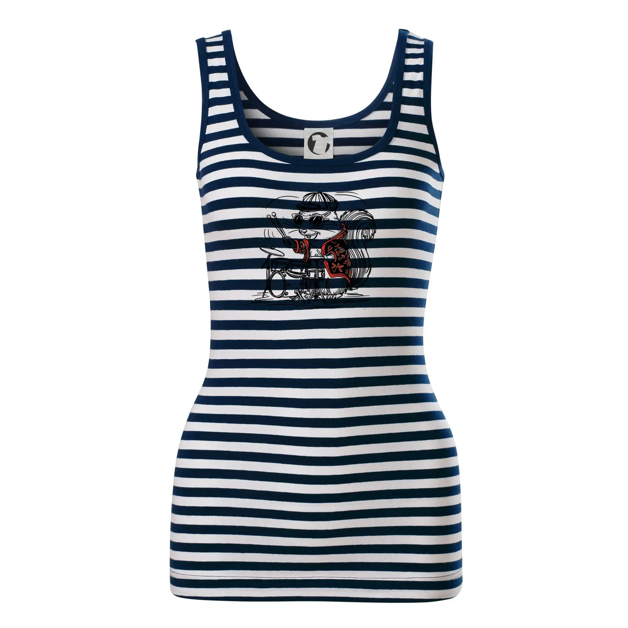 Squirrel playing drums