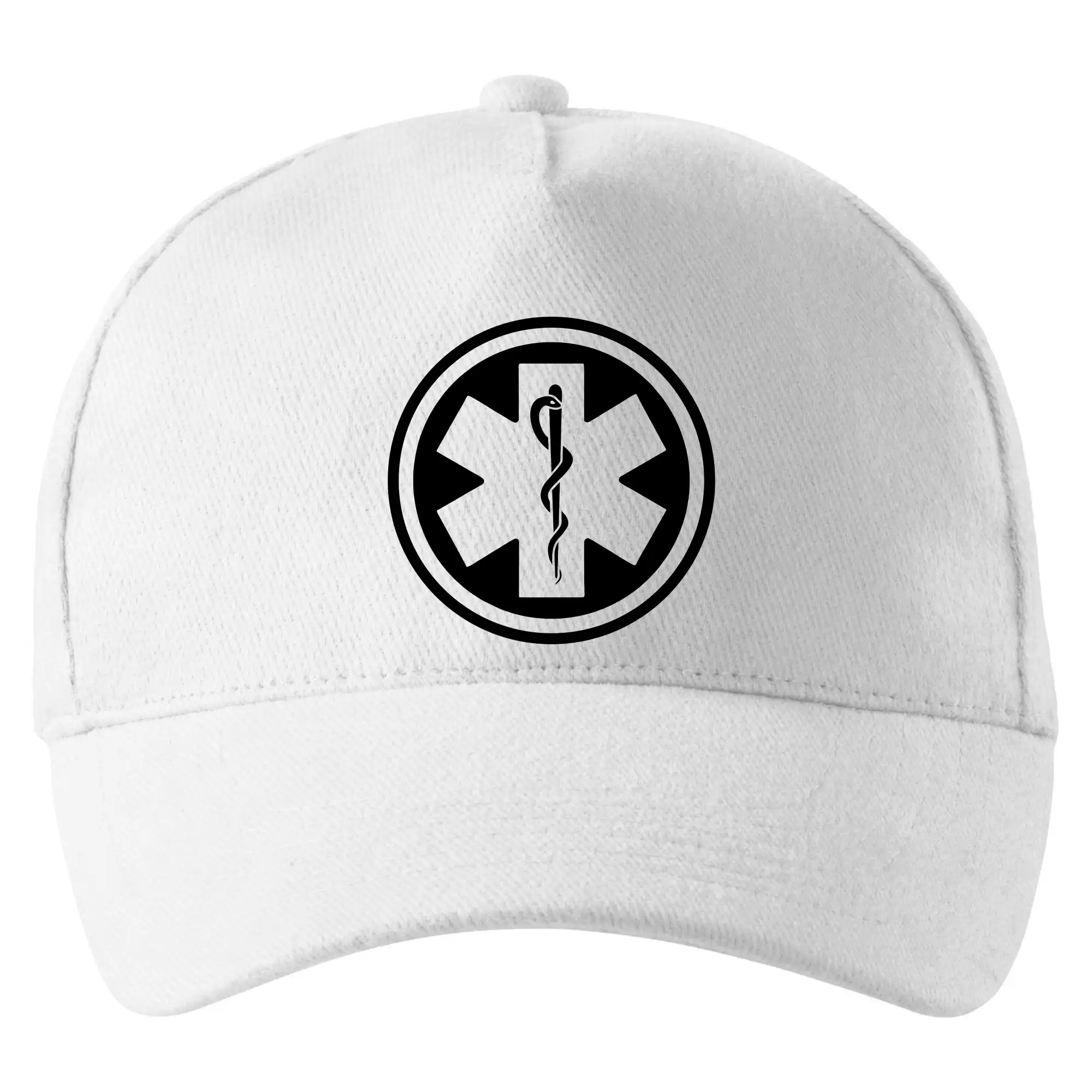 Tričká a mikiny pre záchranárov a lekárov - Kvalitné oblečenie pre zdravotníkov - Rescue logo samostatné guľaté - Šiltovka so zahnutým šiltom a mosaznou sponou