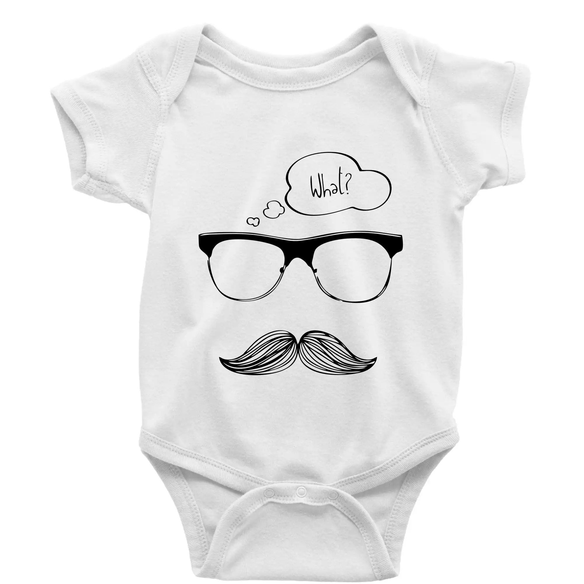 Tričká s fúzikmi - Mustache what? - Body dojčenské s krátkym rukávom