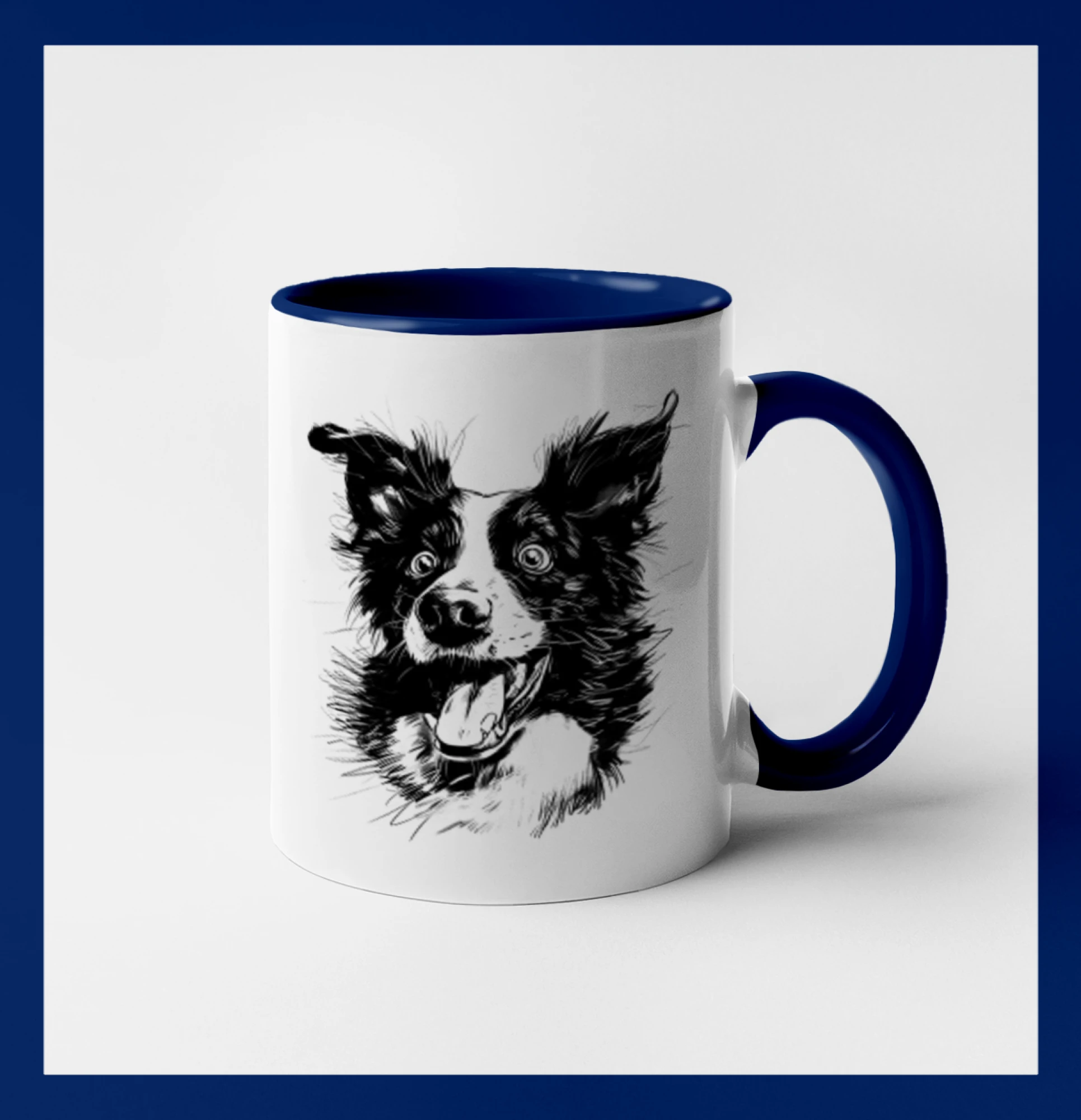 Čiernobiela karikatúra Border kólia