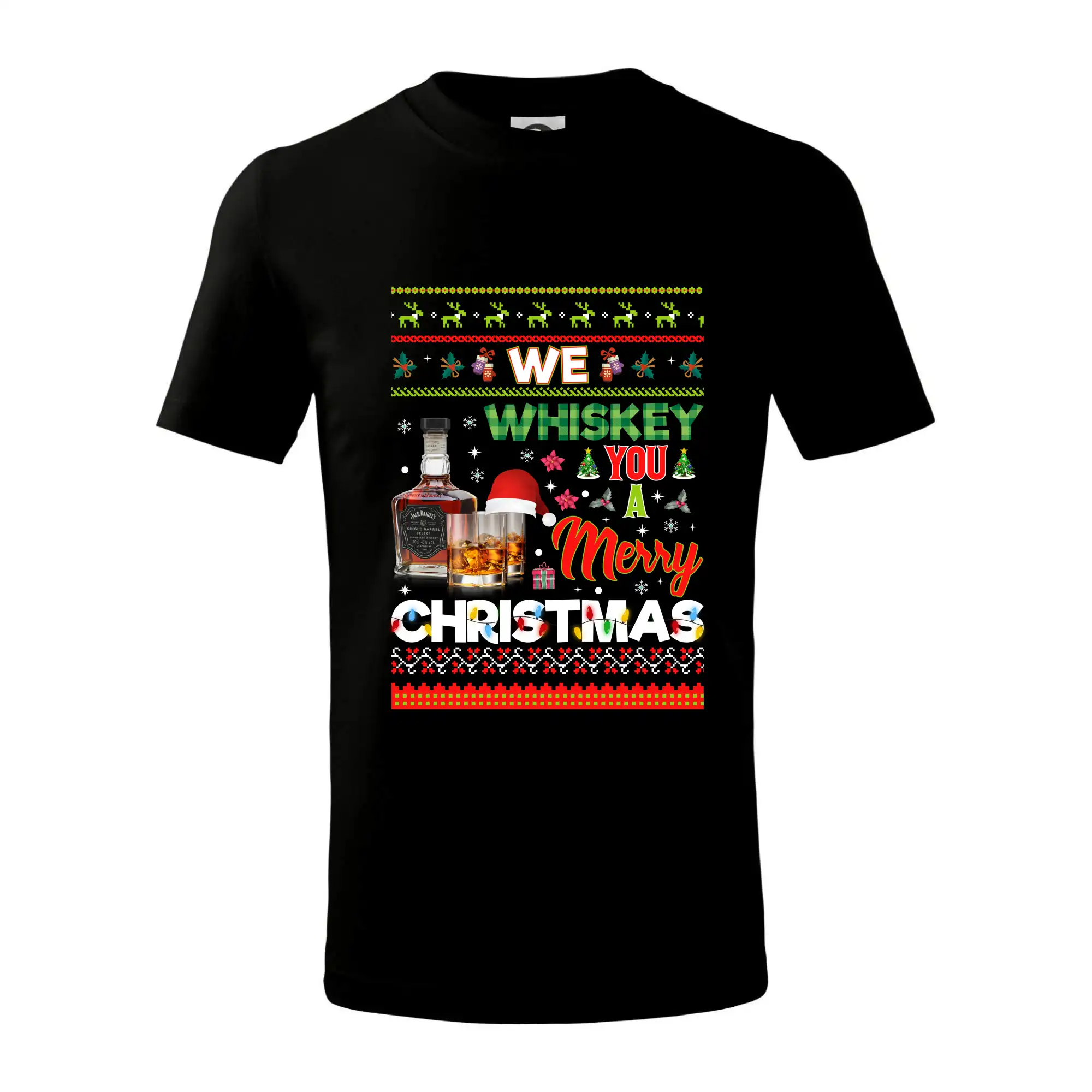 Vianočné tričká - We Whiskey you a Merry Christmas - Tričko detské bavlnené
