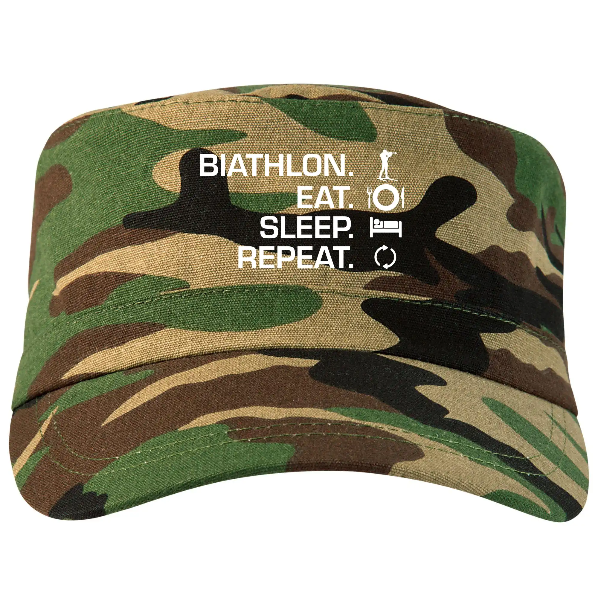 Lyže a Snowboard - Biathlon Eat Sleep Repeat - Šiltovka CAMO