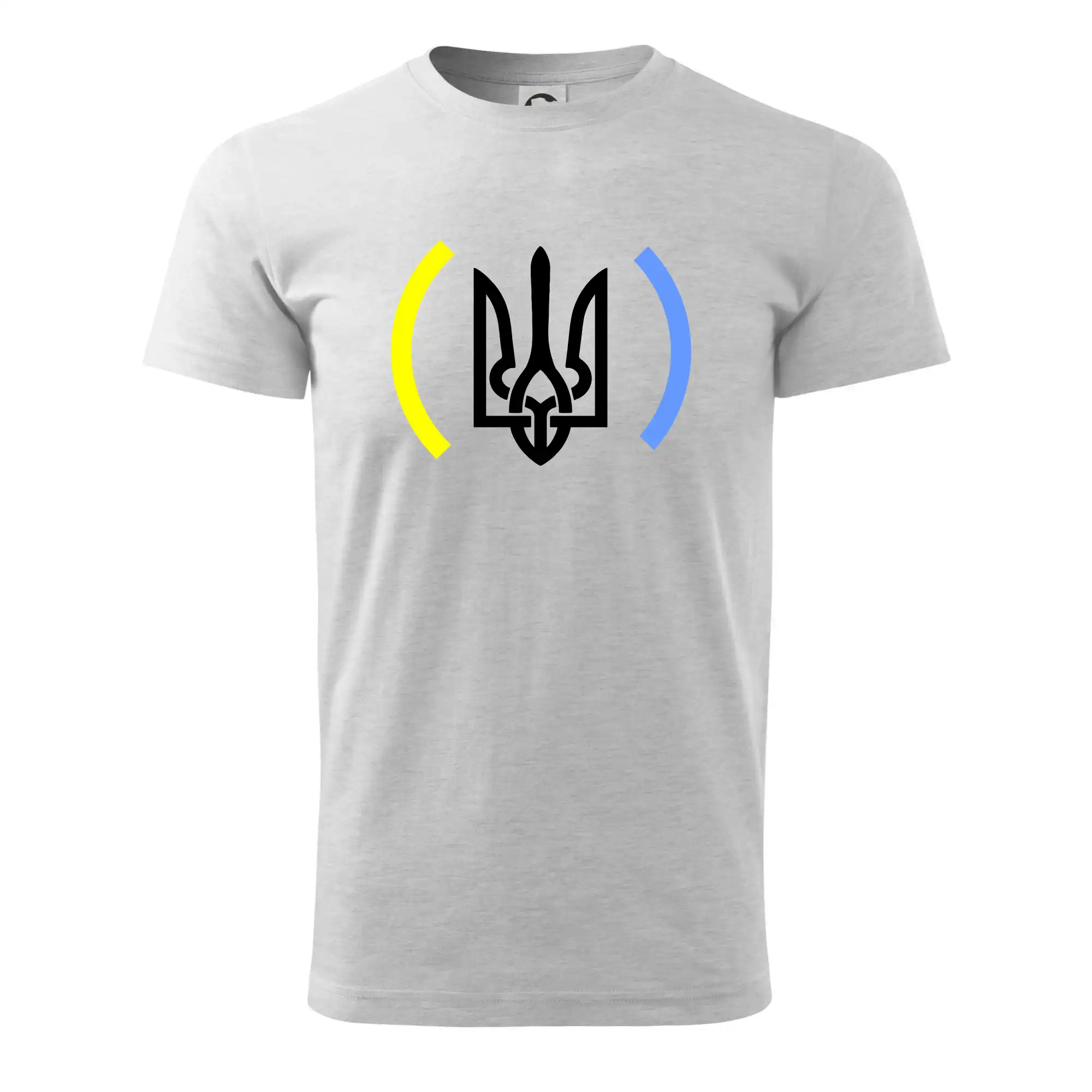 Tričká s vlajkou ukrajiny - Ukrajina trojzubec s farbami - Tričko extra veľké  (5-8XL)
