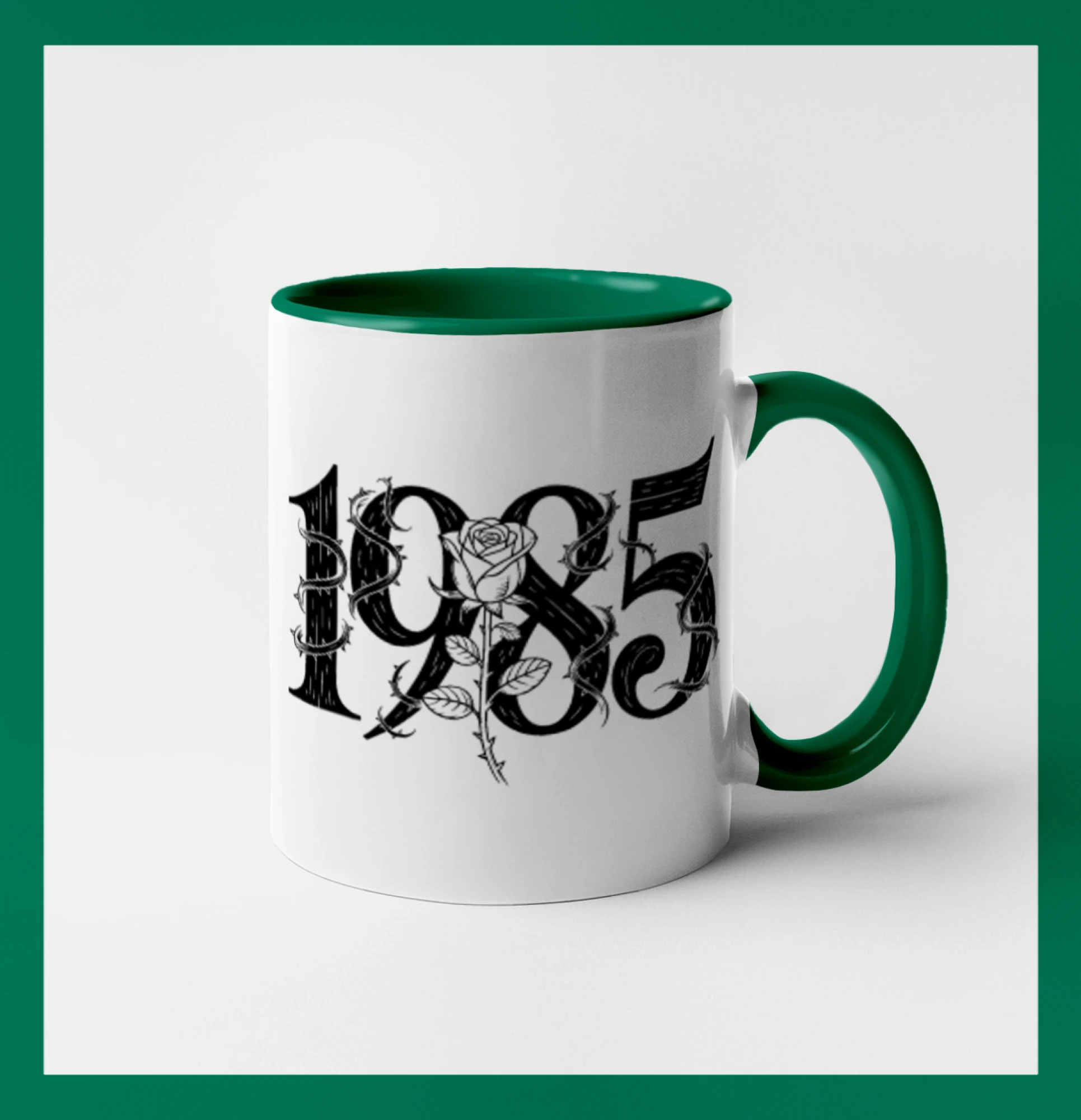 Trička s ročníkom 1985 - Ročník s ružou 1985 - Hrnček 