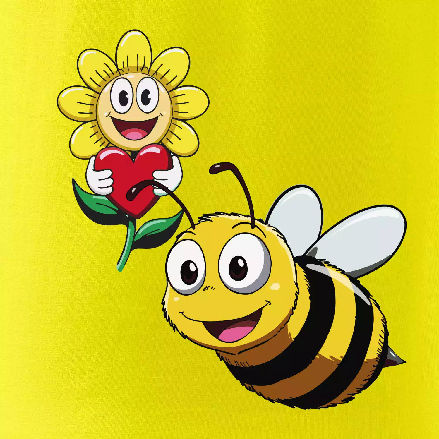 Parové triko - Včela a květina