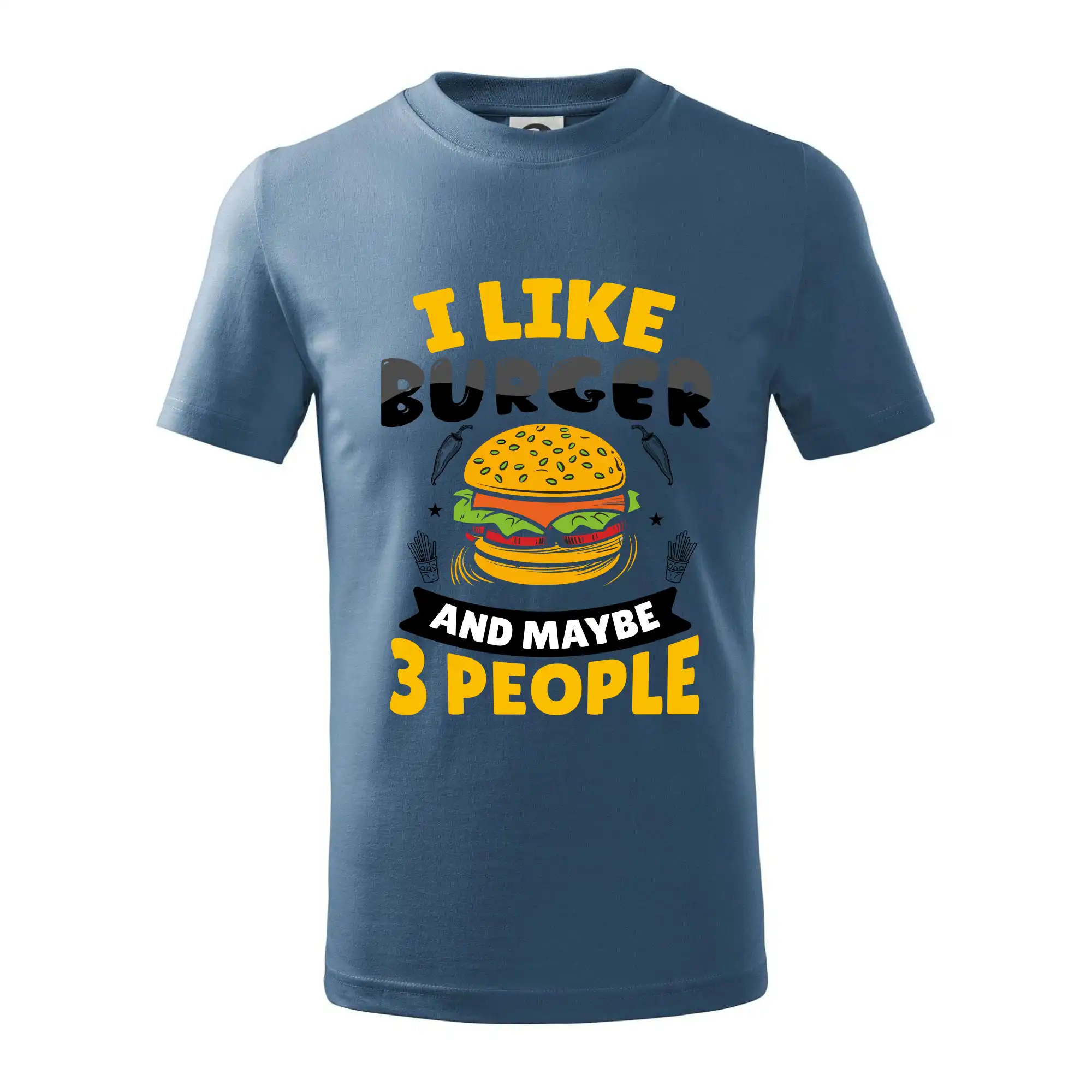 Tričká a zástery na grilovanie - I like burger and maybe 3 people - Tričko detské bavlnené