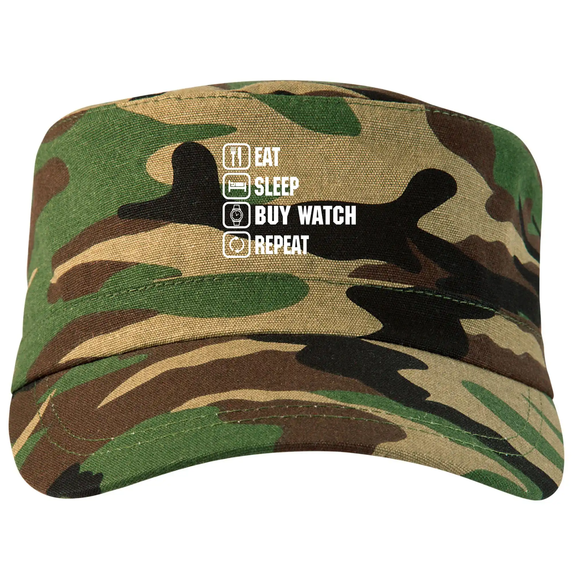 Eat sleep repeat - Eat Sleep Buy watch Repeat - Šiltovka CAMO