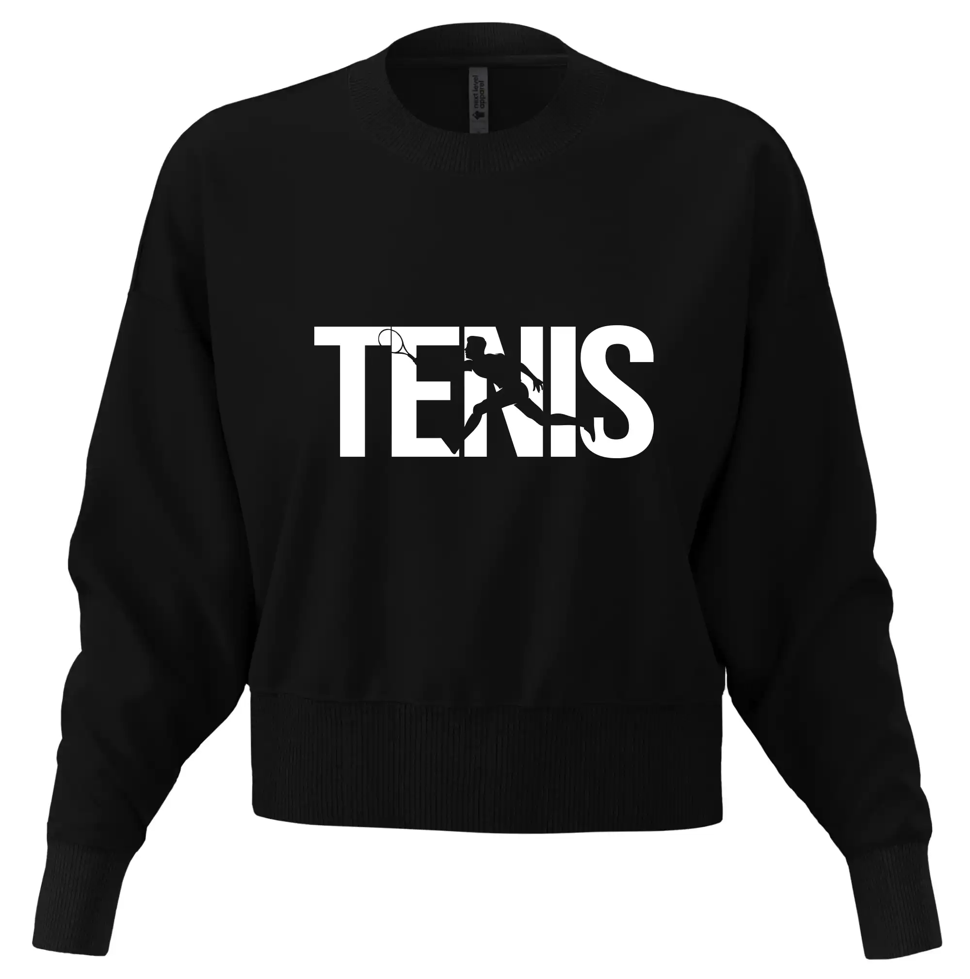 Tričká na tenis - Tenis nápis silueta - Mikina oversize crop OVERSIZE