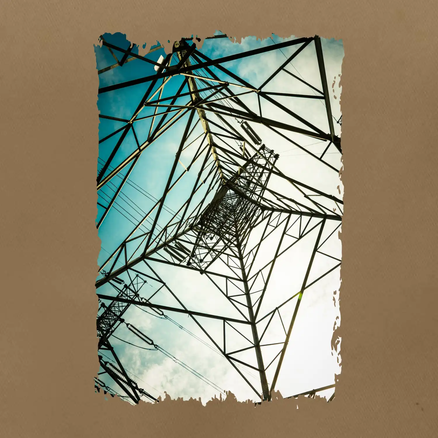 Barevné nebe - stožáry vysokého napětí