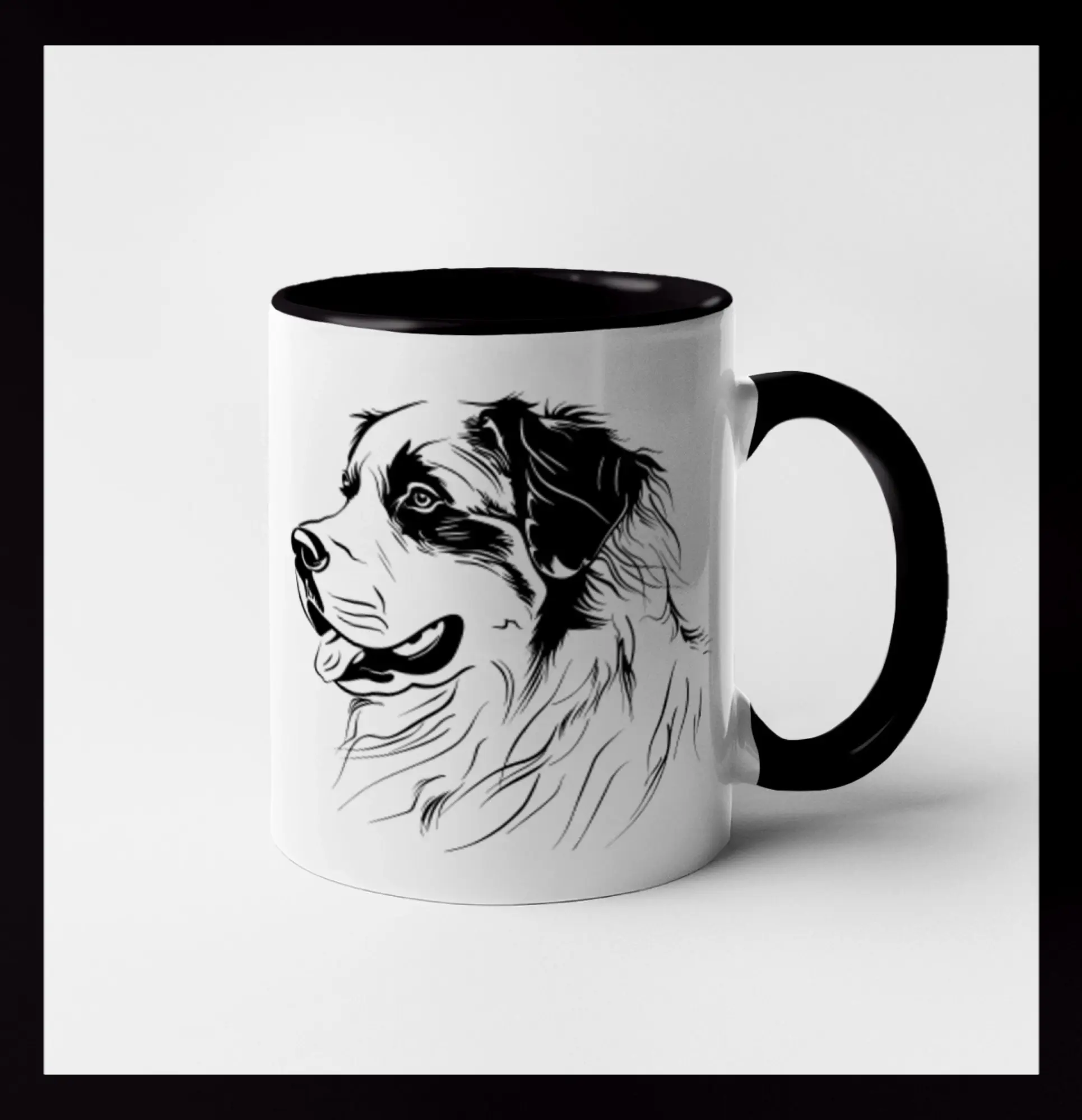 Bernský salašnický pes černá kresba