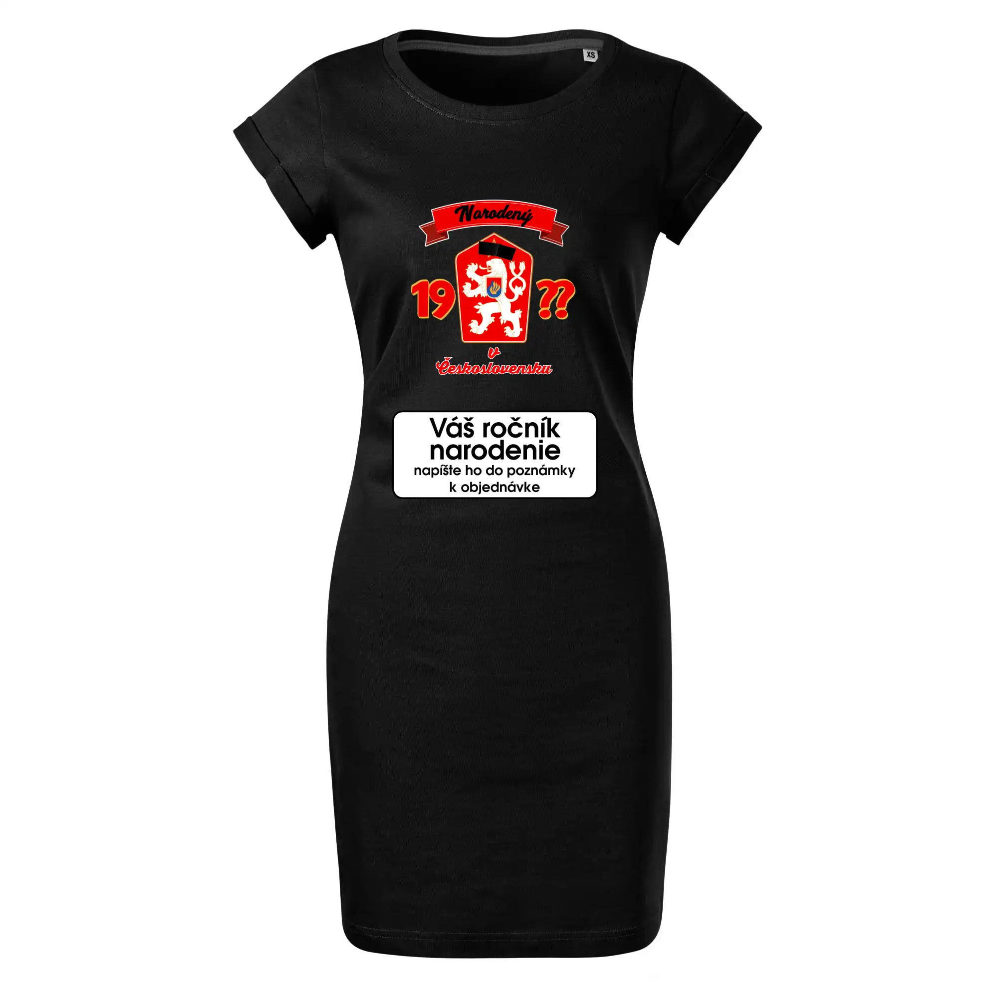 Prelepená hviezda - Narodený v Československu - vlastný ročník - Tričko Šaty FREEDOM