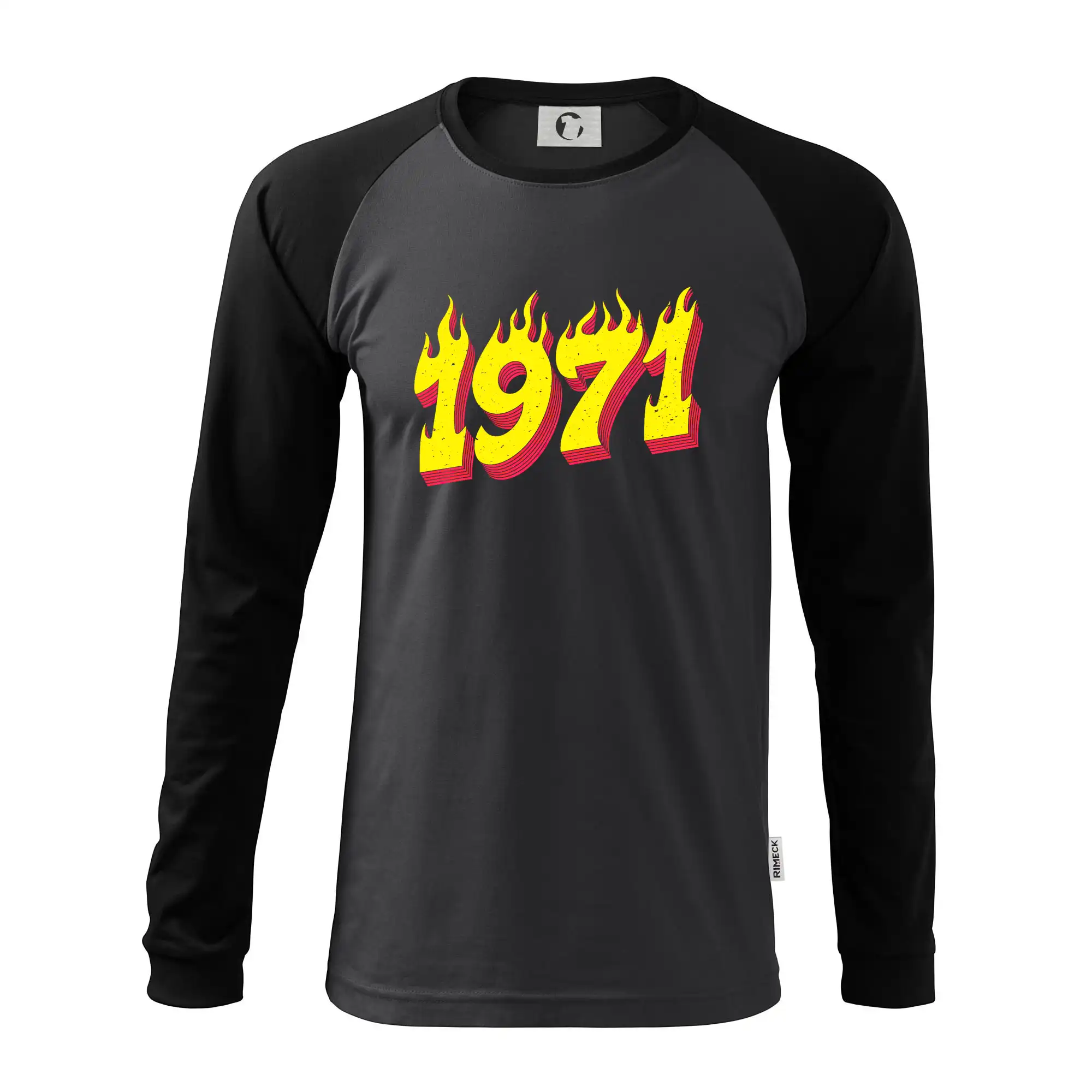 Trička s ročníkom 1971 - Narodeniny v ohni 1971 - Pánske tričko s dlhým rukávom LS130