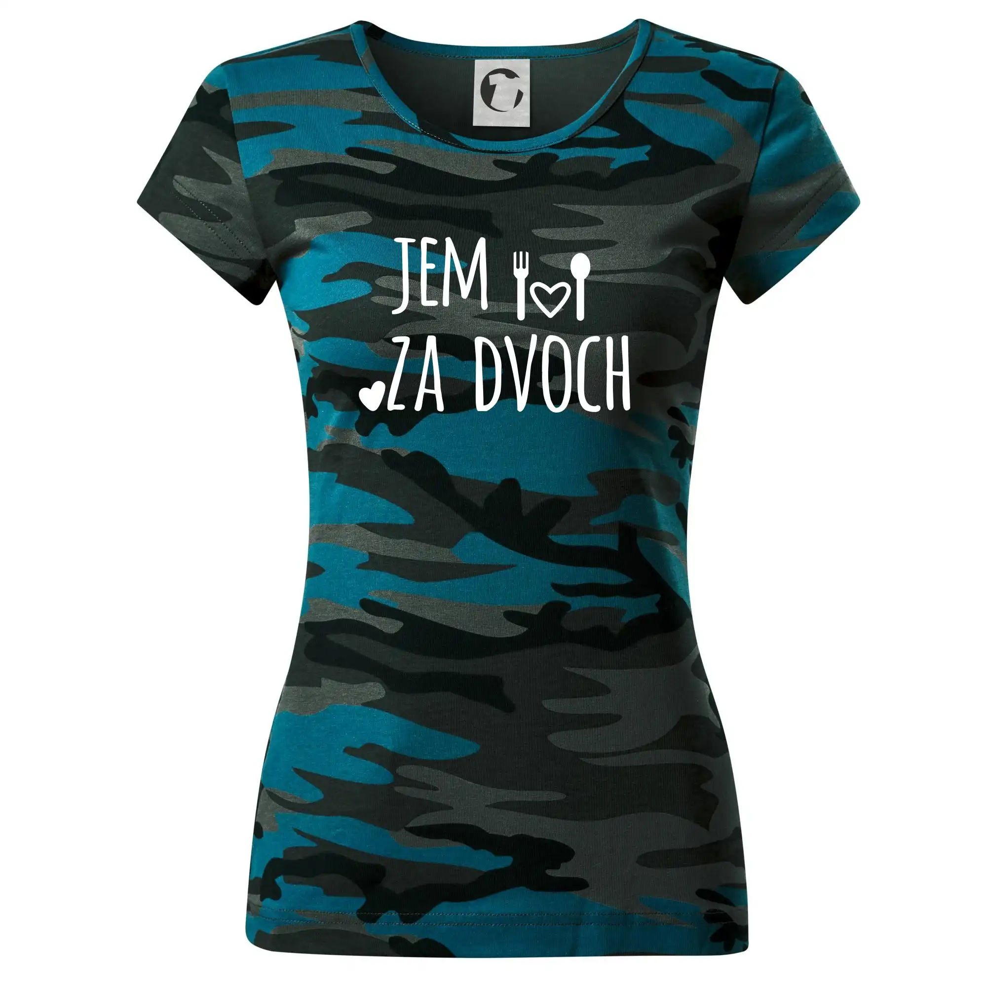 Tričká pre tehotné - Jem za dvoch - Dámske maskáčové tričko