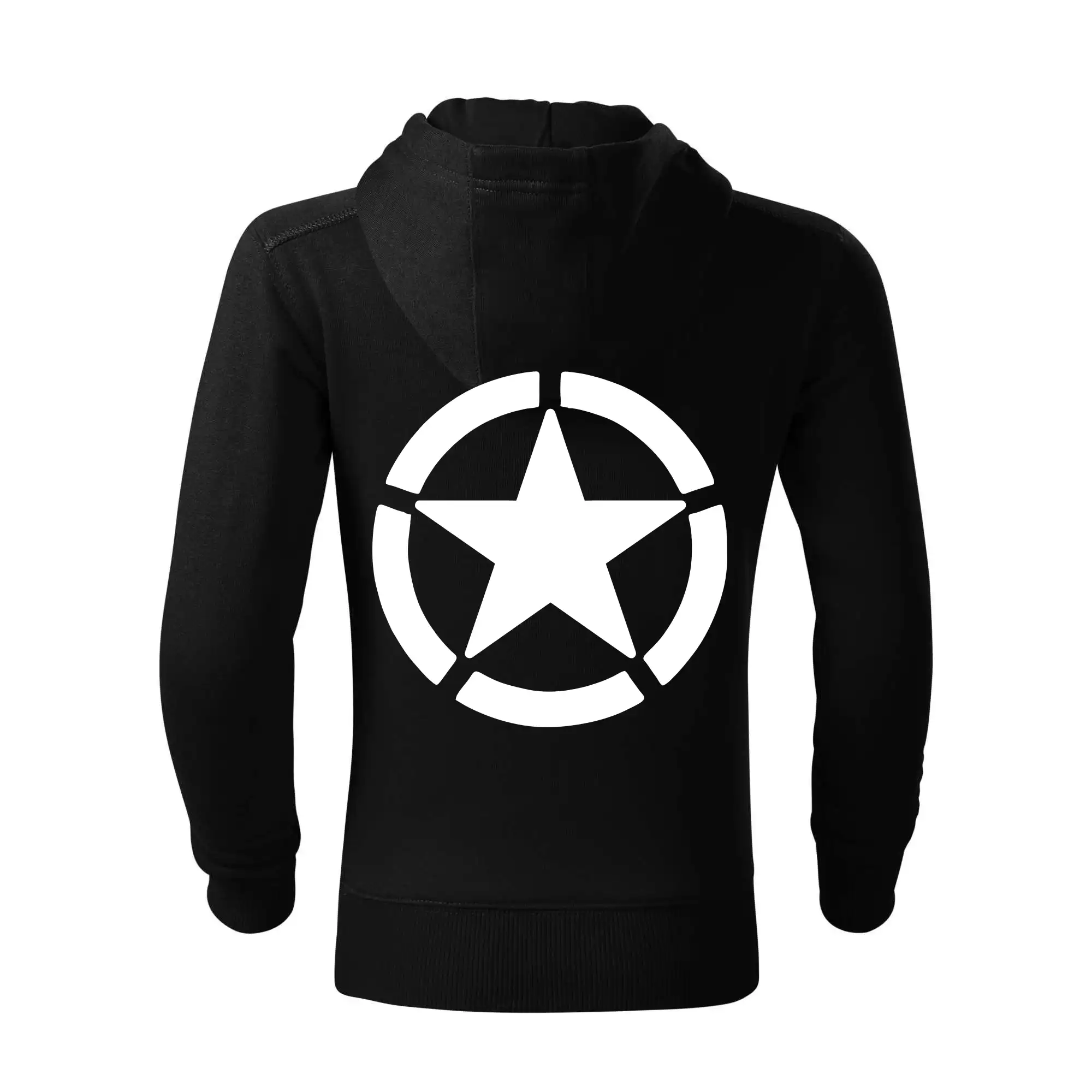 Army hvězda - Detská s kapucňou na zips