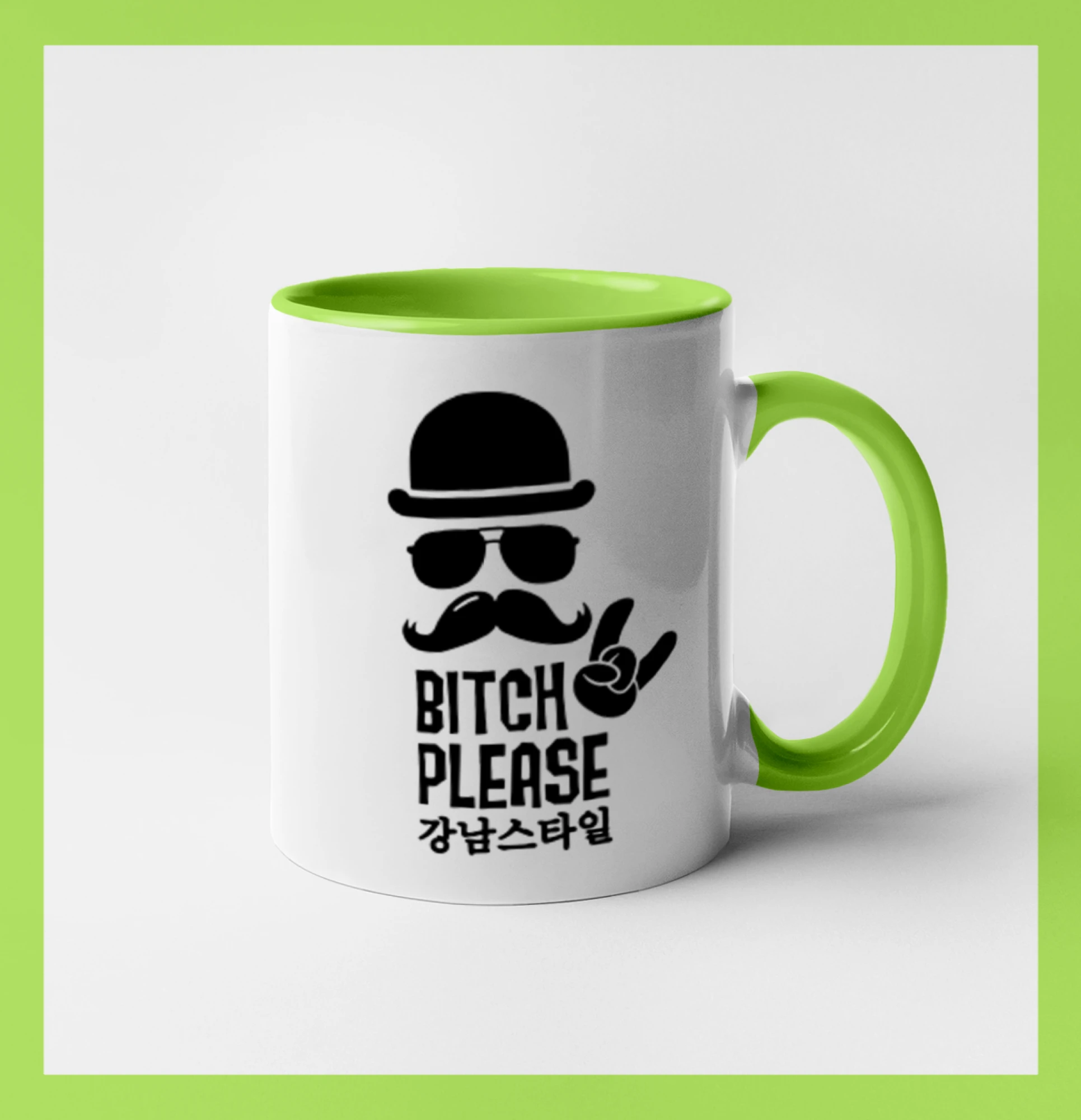 Tričká s fúzikmi - Bitch please! Mustache - Hrnček 