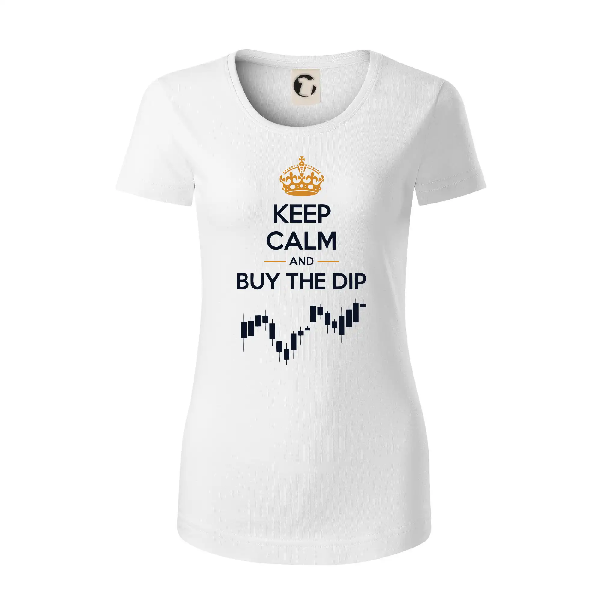 Keep Calm and Buy the Dip - koruna a graf - Dámske tričko z organickej bavlny Origin (GOTS)