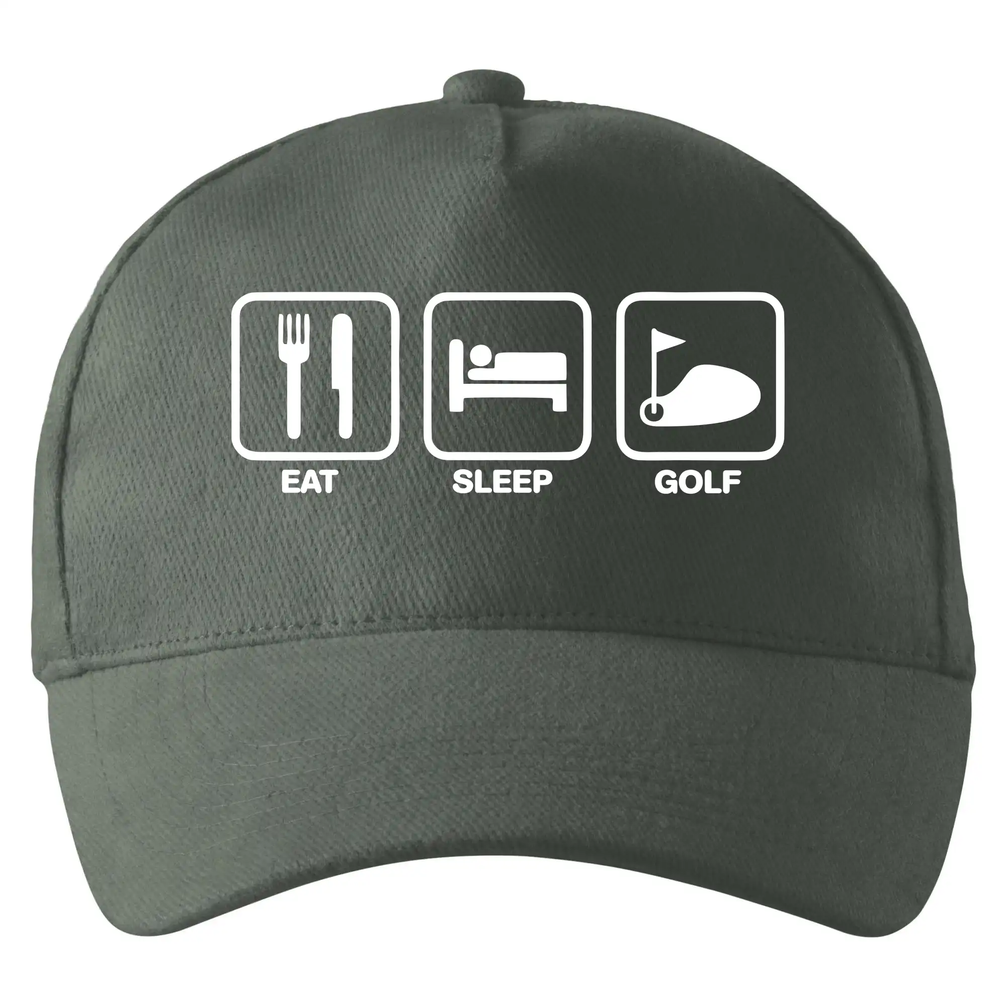 Tričká na golf - Eat sleep golf - Šiltovka so zahnutým šiltom a mosaznou sponou