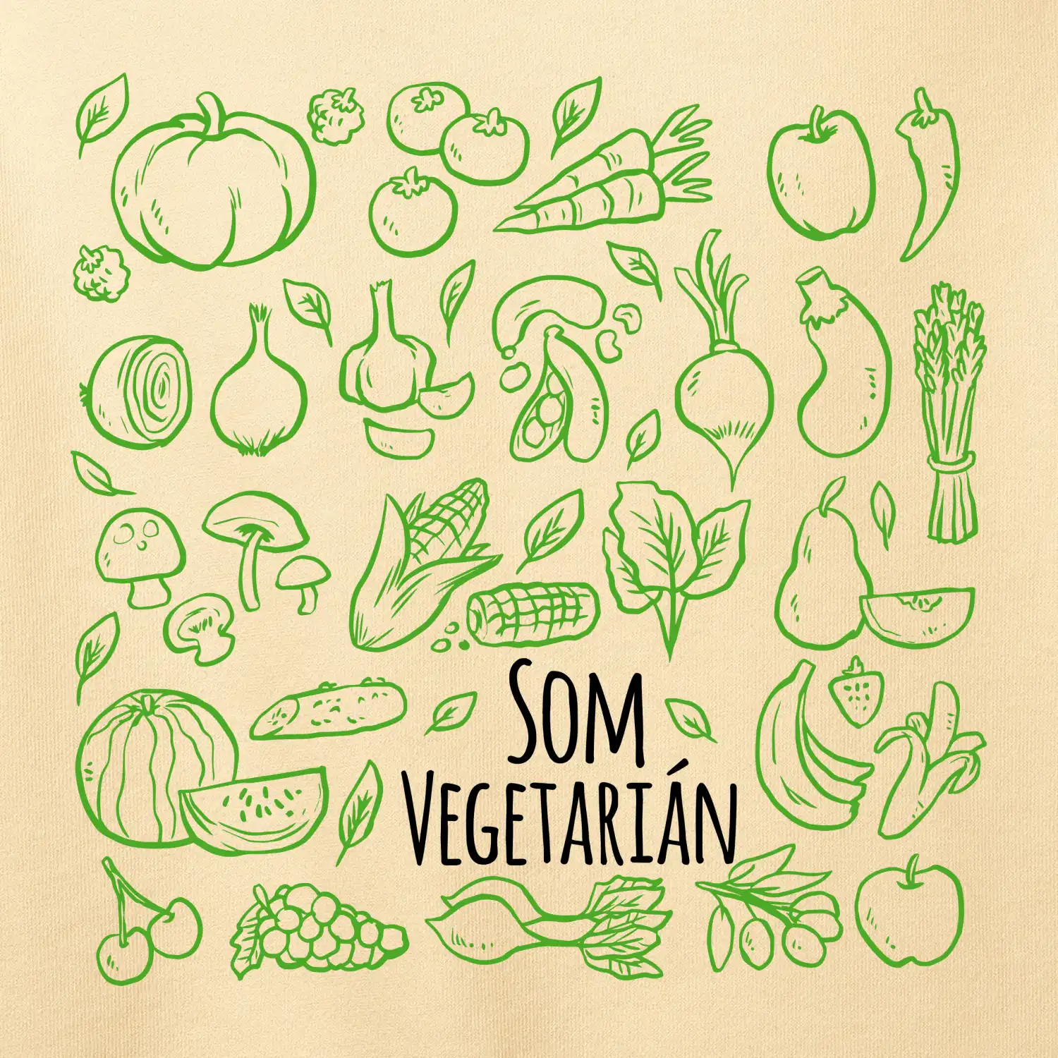 Som vegetarián - zelenina vo štvorci
