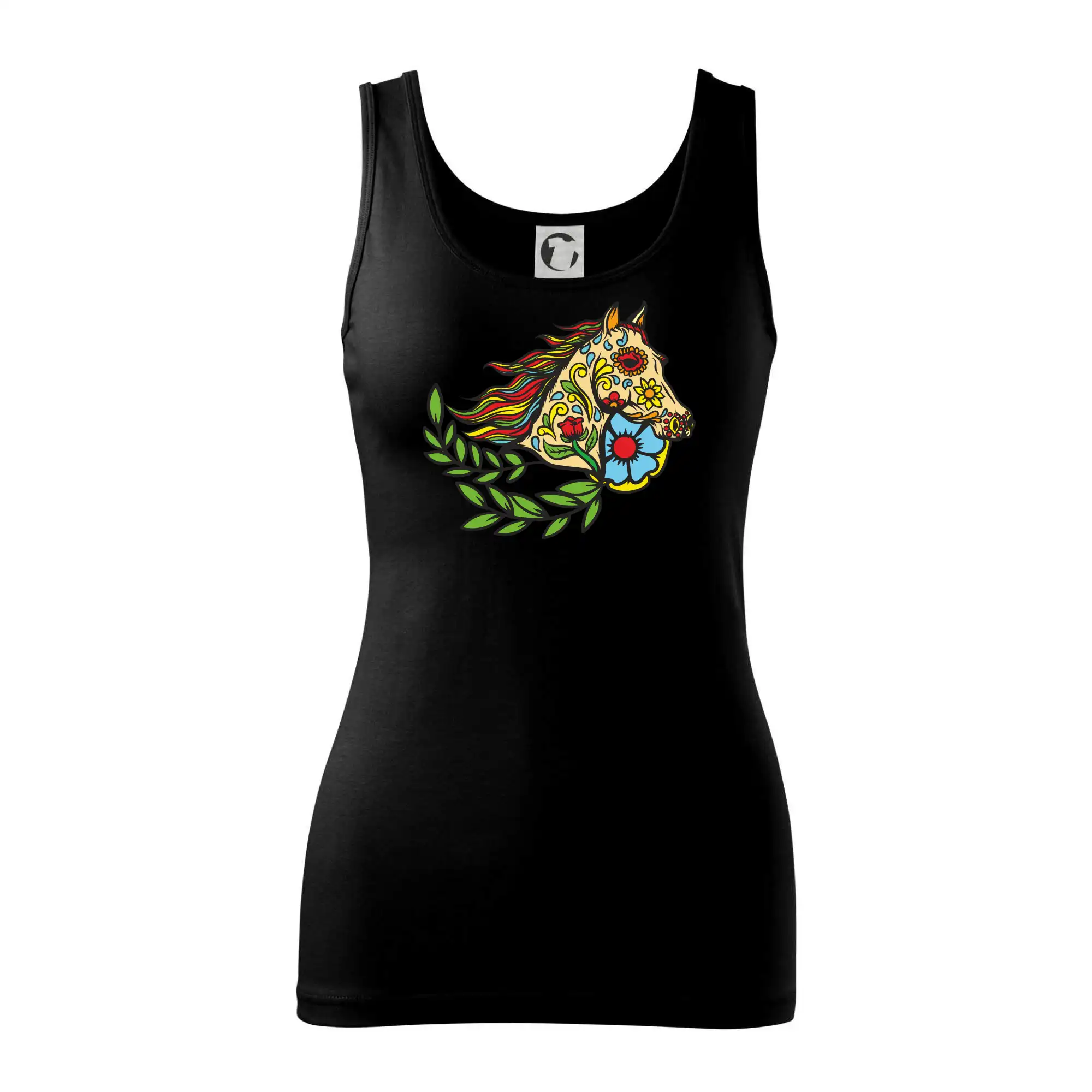 Kůň barevný s listy