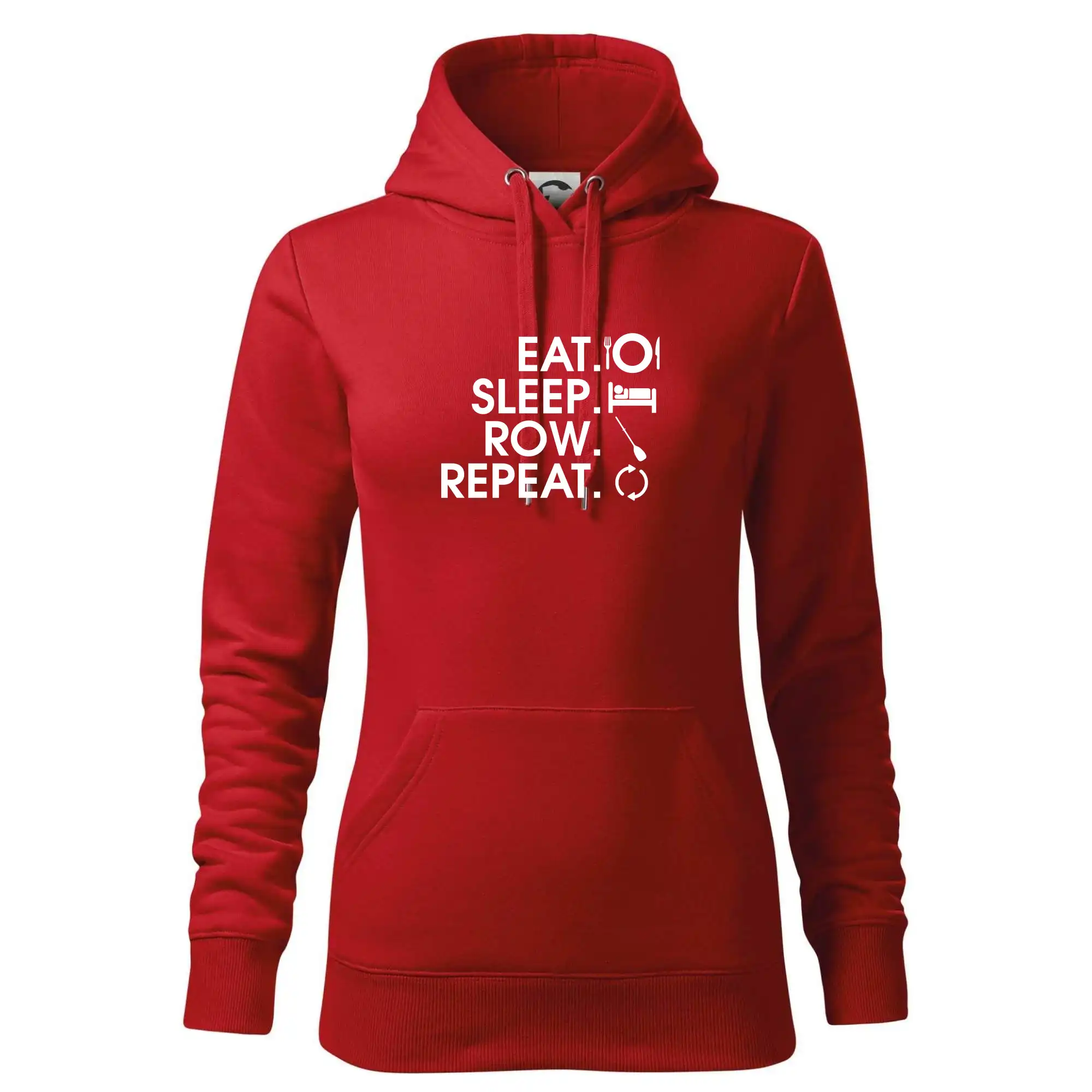 Vodácke tričká - Eat sleep row repeat - Mikina dámská Cape s kapucí