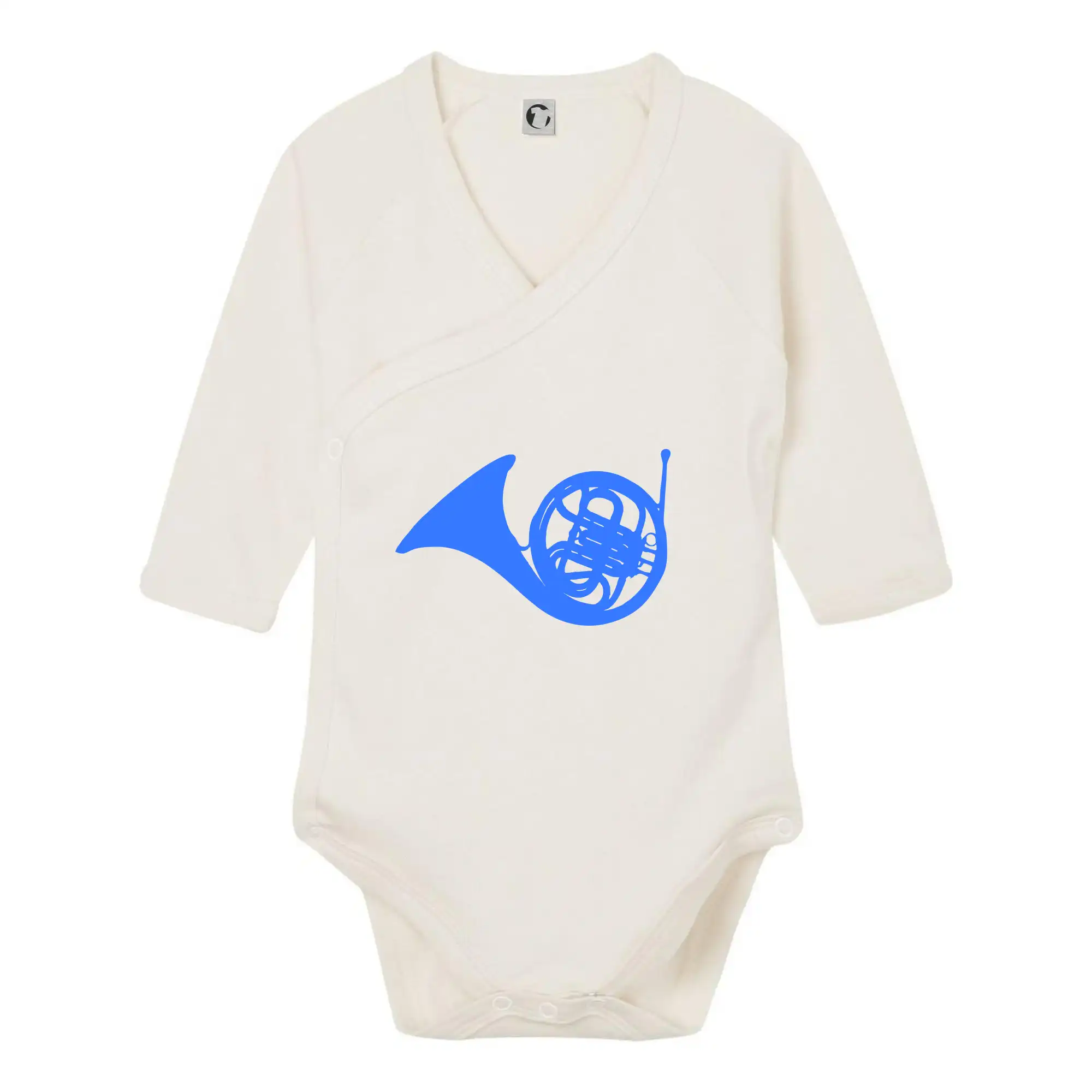 Seriálové tričká - Blue French Horn - Body zavinovacie s dlhým rukávom