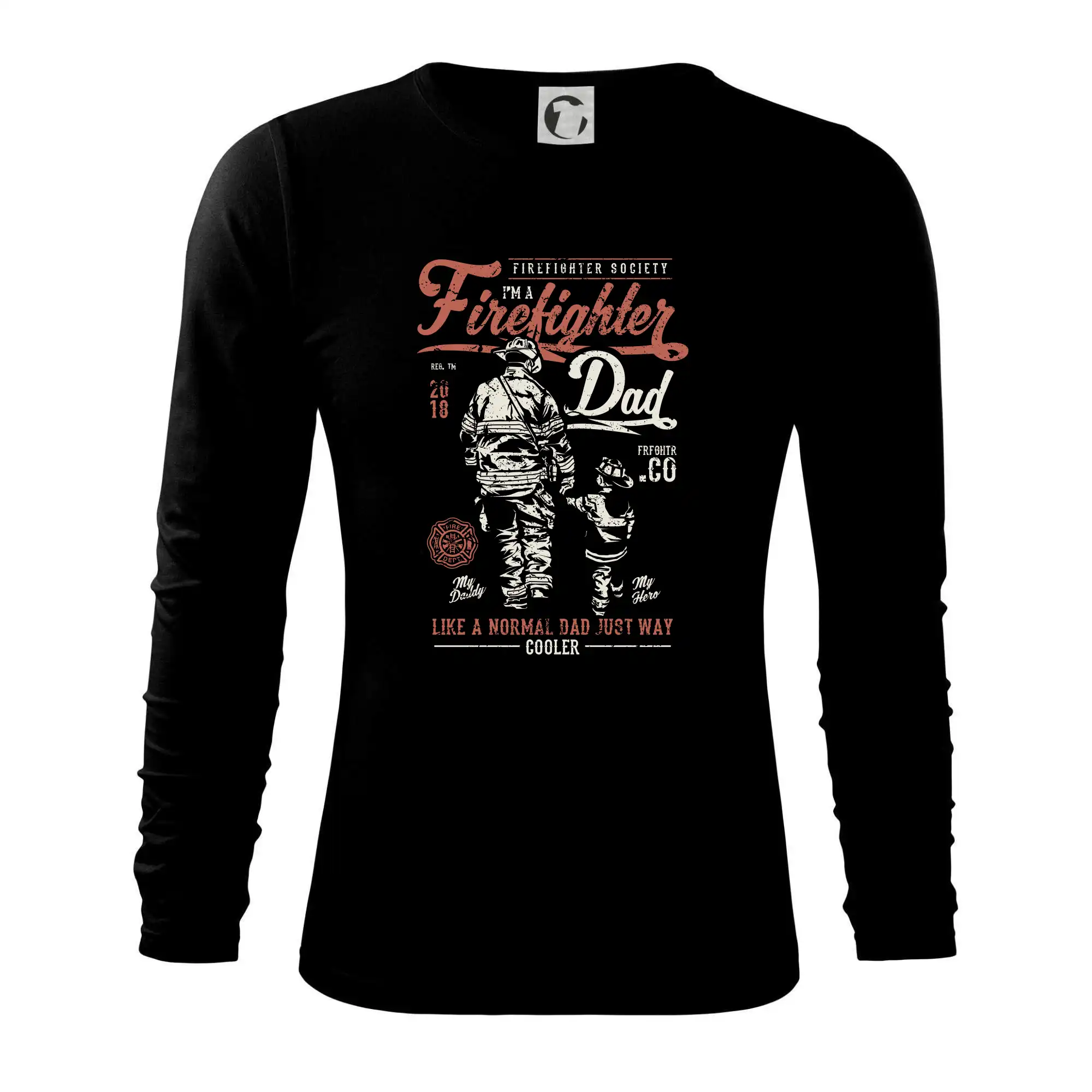 Originálne tričká pre hasičov - Firefighter Dad - Tričko s dlhým rukávom FIT-T long sleeve