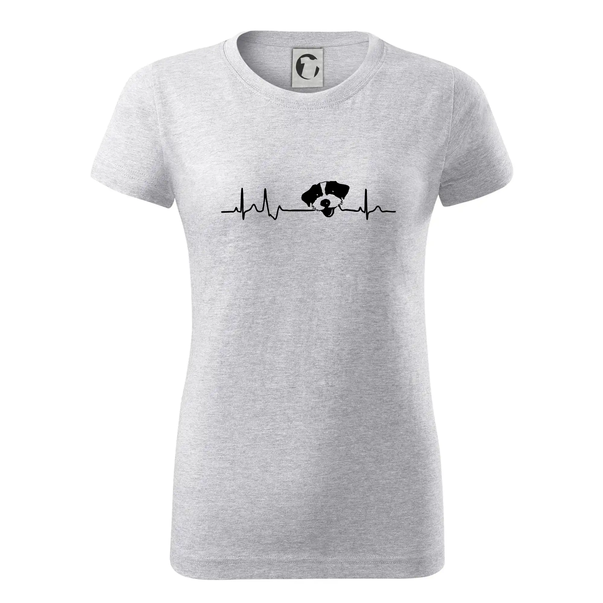 Jack Russell Teriér na tričku - Jack Russell Teriér hrubosrstý Ekg - Dámske tričko basic - ľahko voľnejšie a dlhšie