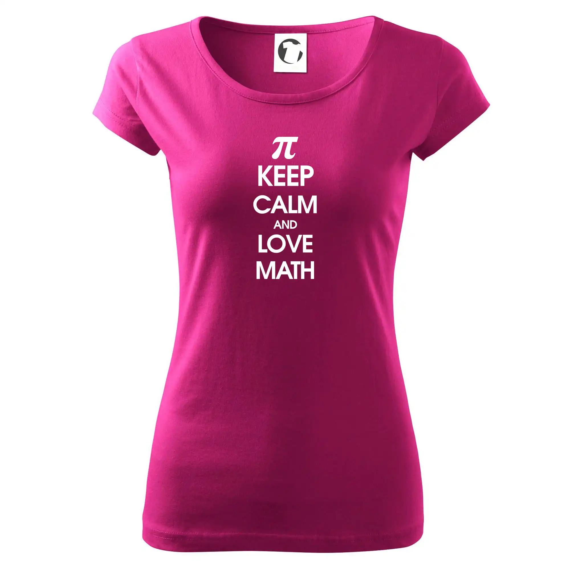 Vtipné tričká pre matematiky - Keep calm and love math - Dámske tričko Pure