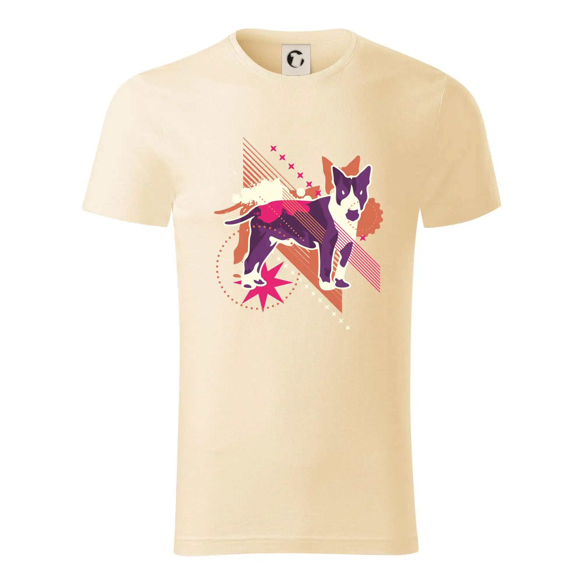 Ostatné psie plemená - Pes abstraktný fialový - Tričko z organickej bavlny