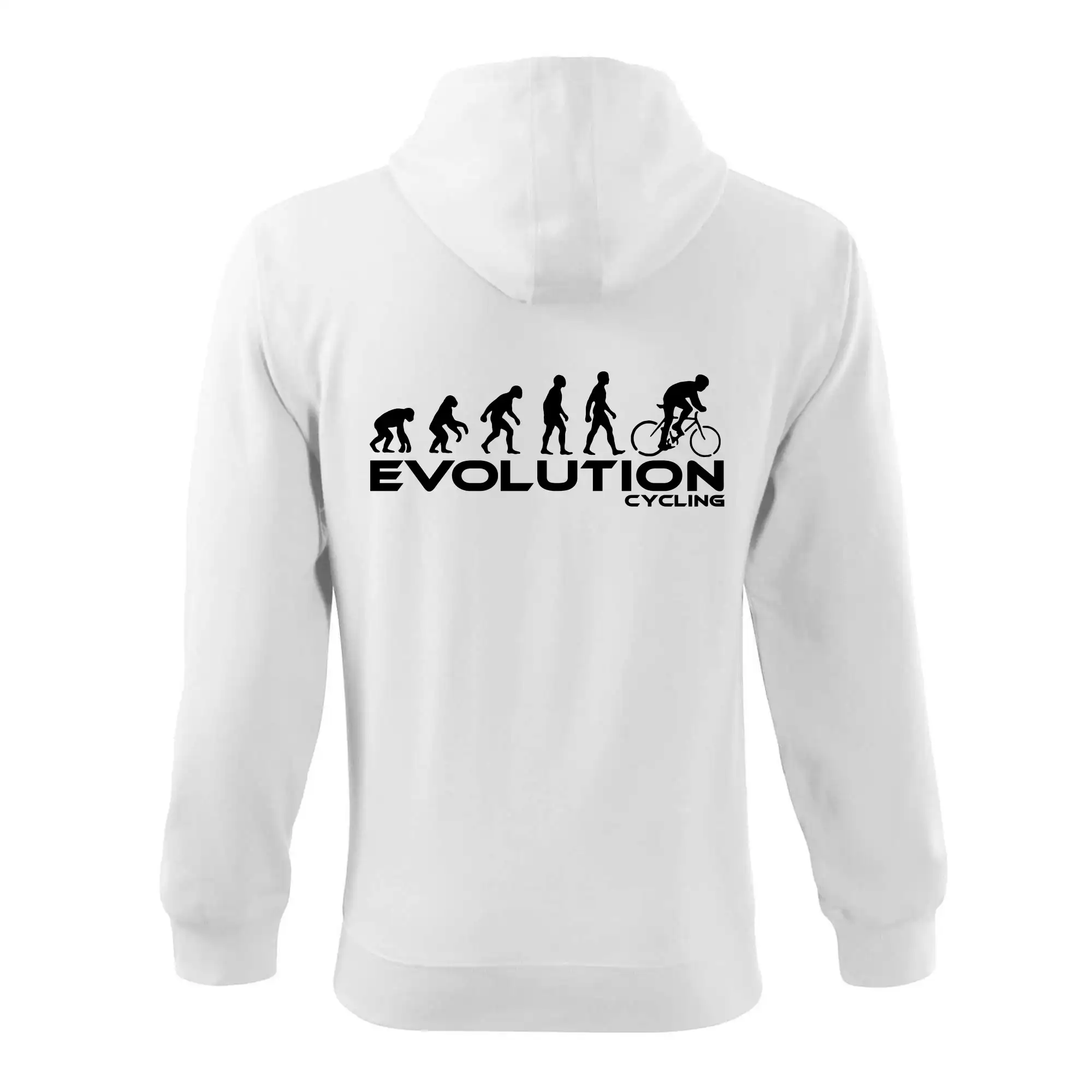 Tričko ako darček pre cyklistu - Evolúcia cyklistiky - Mikina s kapucňou na zips trendy zipper