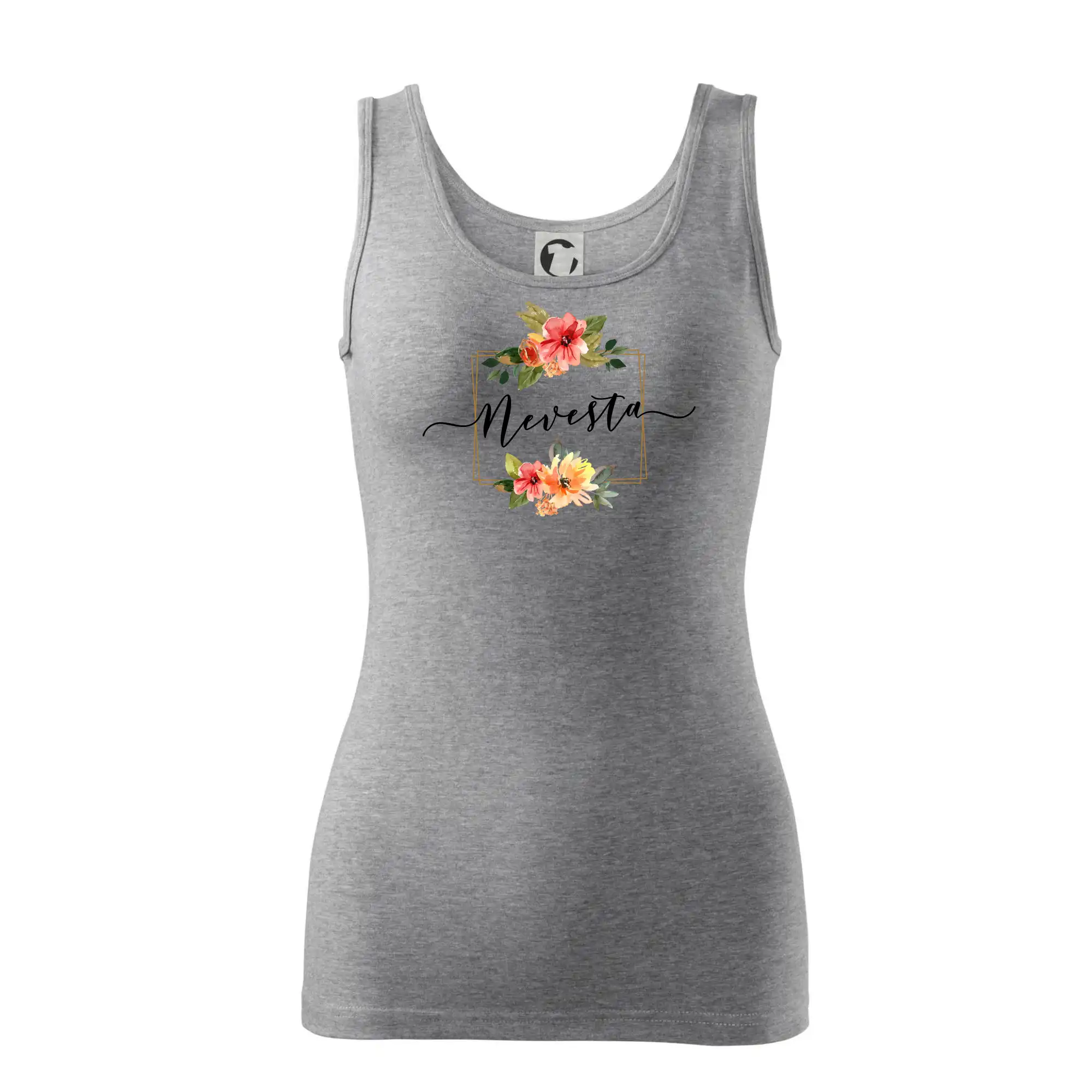 Tričká na rozlúčku so slobodou - Nevesta štvorec oranžový - Dámske tielko