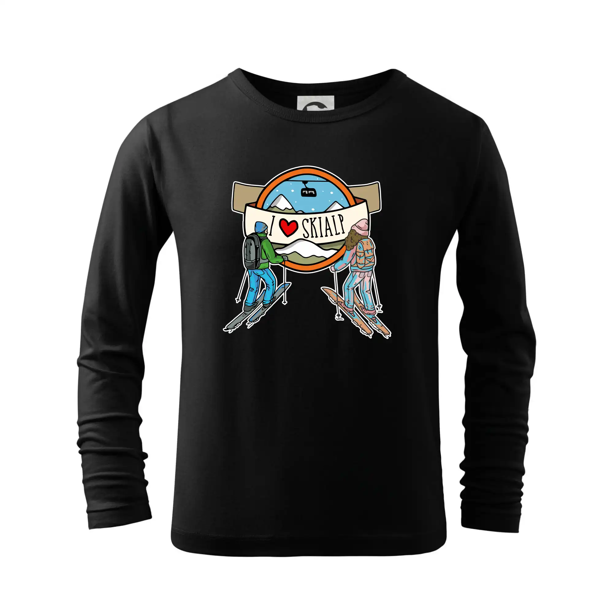 Lyže a Snowboard - I love skialp - Tričko detské Long Sleeve