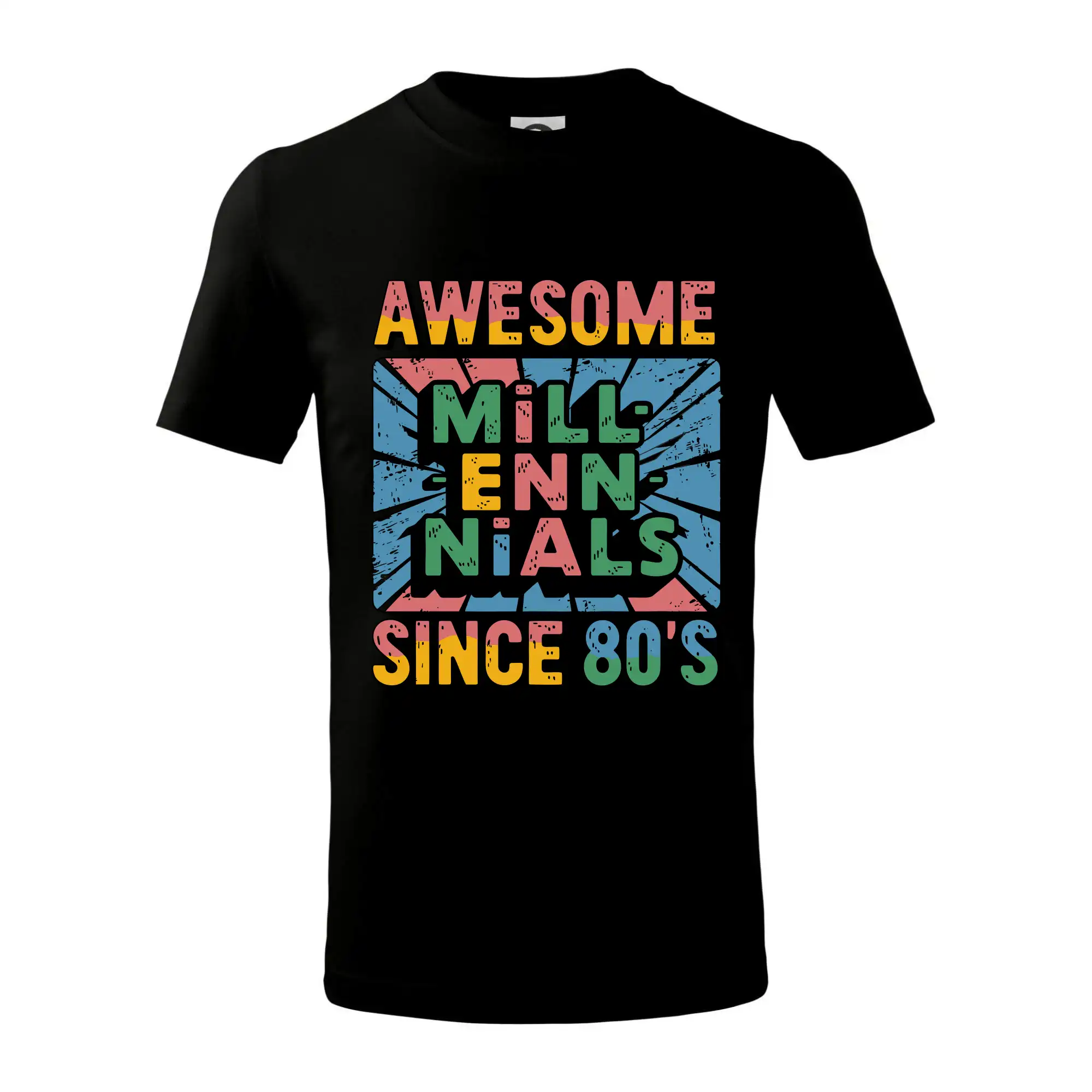 Tričká s motívmi ktoré frčia na internete - Generace Y - Barevný Awesome Millennials Since 80's - Tričko detské bavlnené