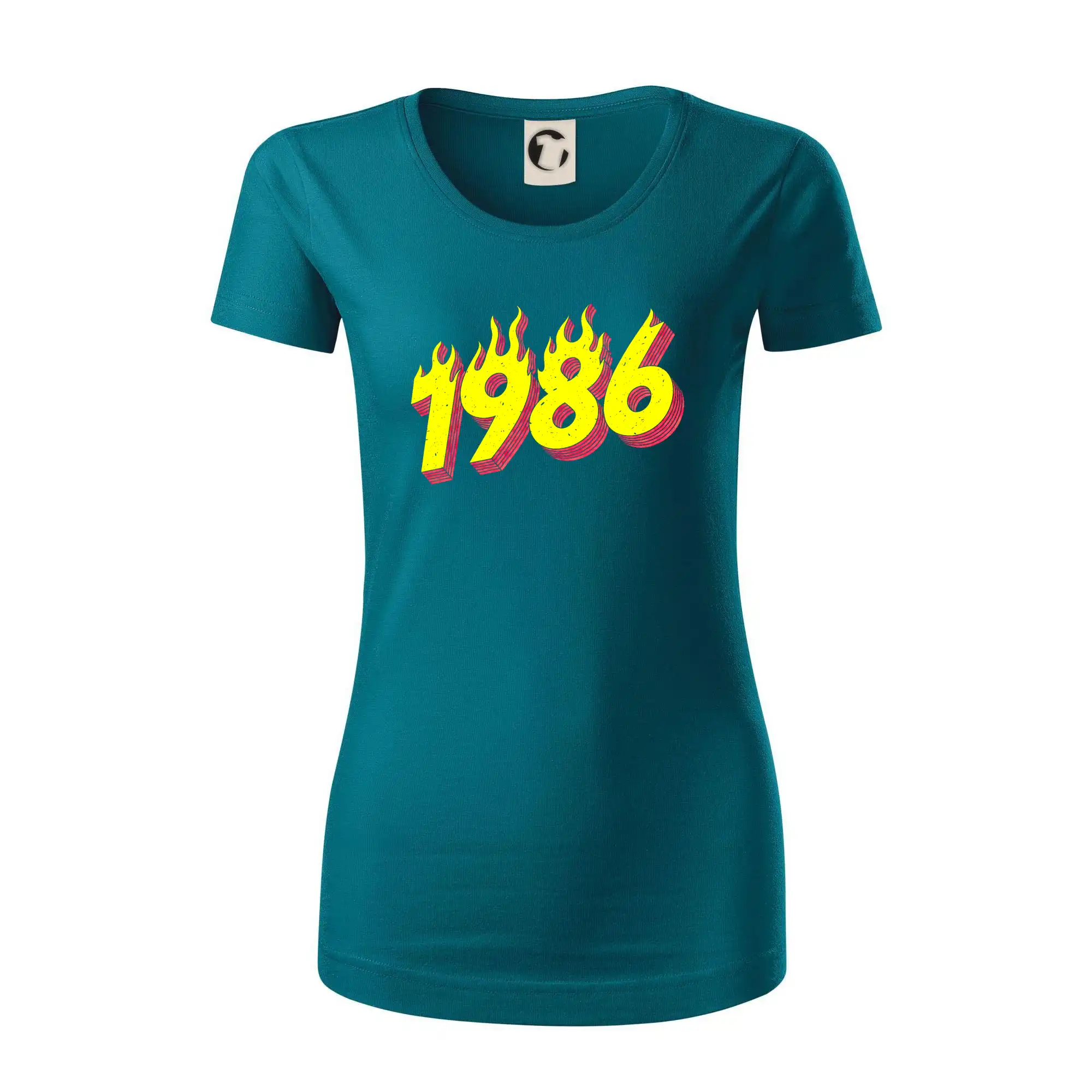 Trička s ročníkom 1986 - Narodeniny v ohni 1986 - Dámske tričko z organickej bavlny Origin (GOTS)