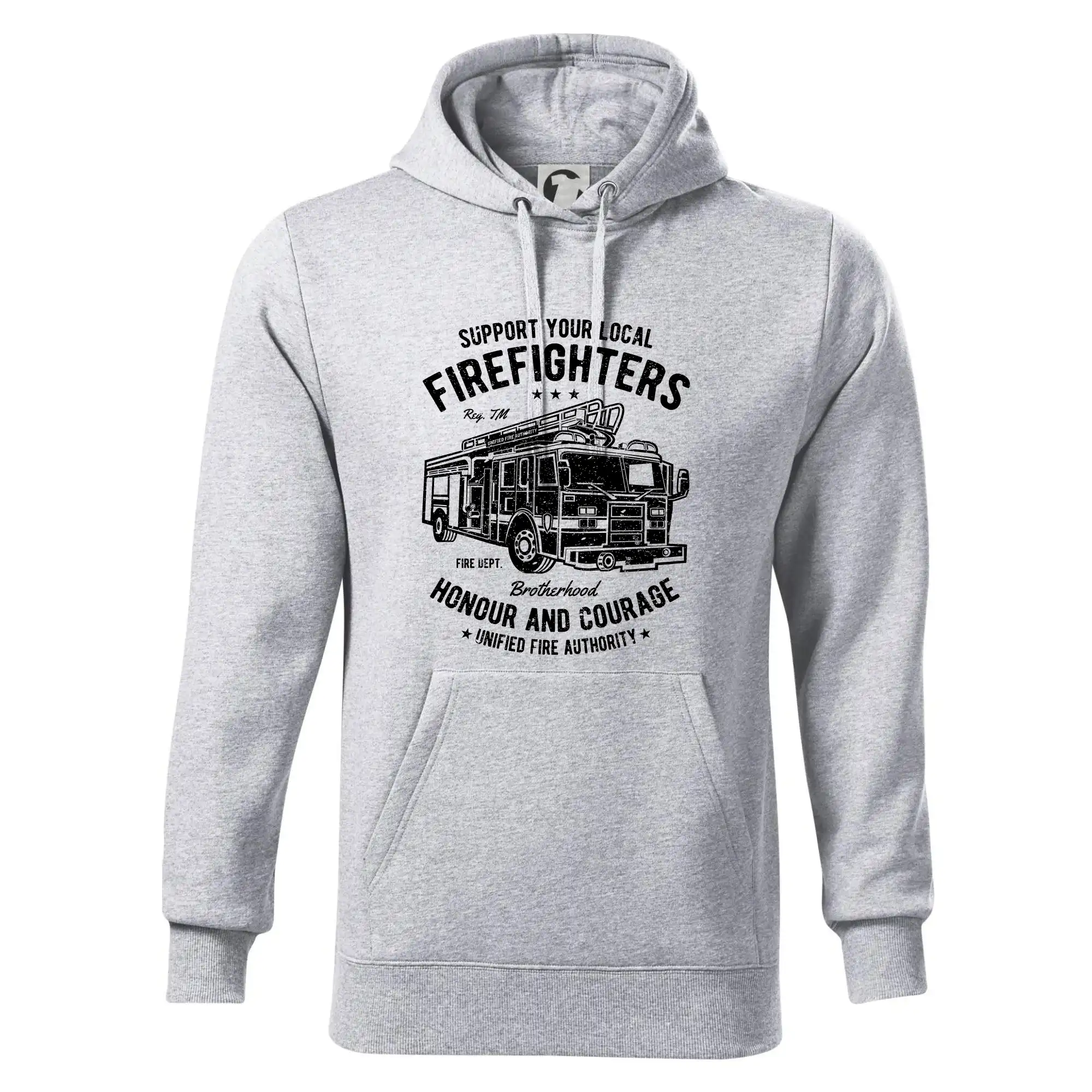 Originálne tričká pre hasičov - Fire Fighters Truck - Mikina pánska Cape s kapucňou