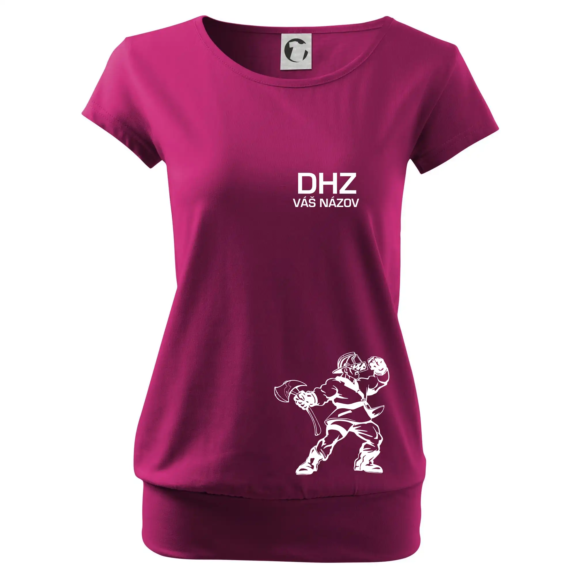 Originálne tričká pre hasičov - DHZ postava - vlastný názov - Voľné tričko city