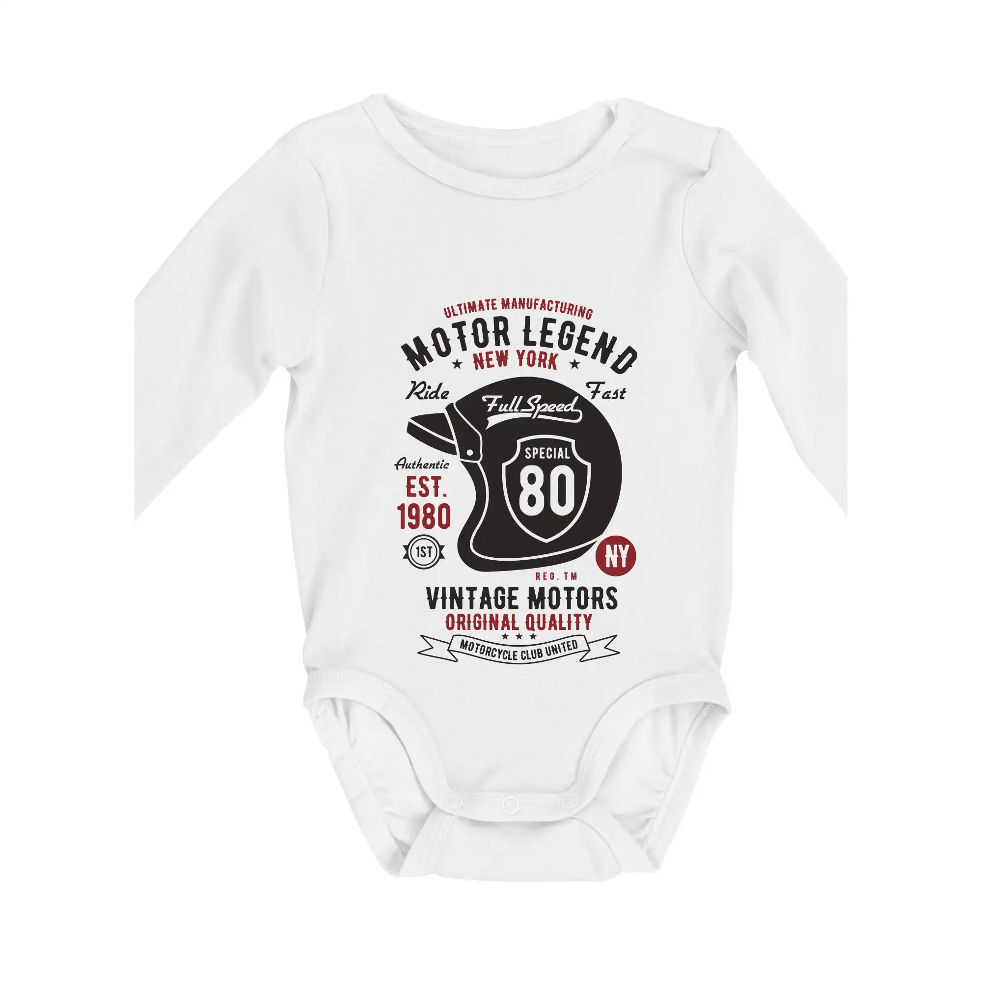Tričká a mikiny s potlačou motoriek – pre pravých motorkárov - Motor Legend Helmet - Body dojčenské s dlhým rukávom