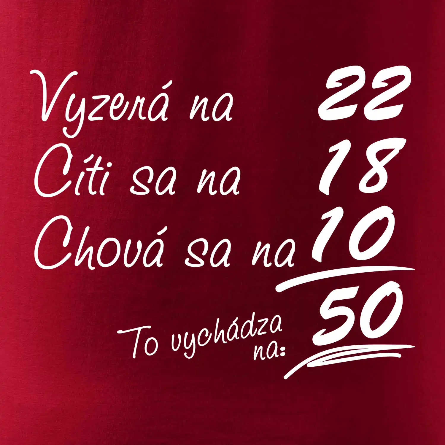 Vyzerá, cíti sa, chová sa - 50 rokov