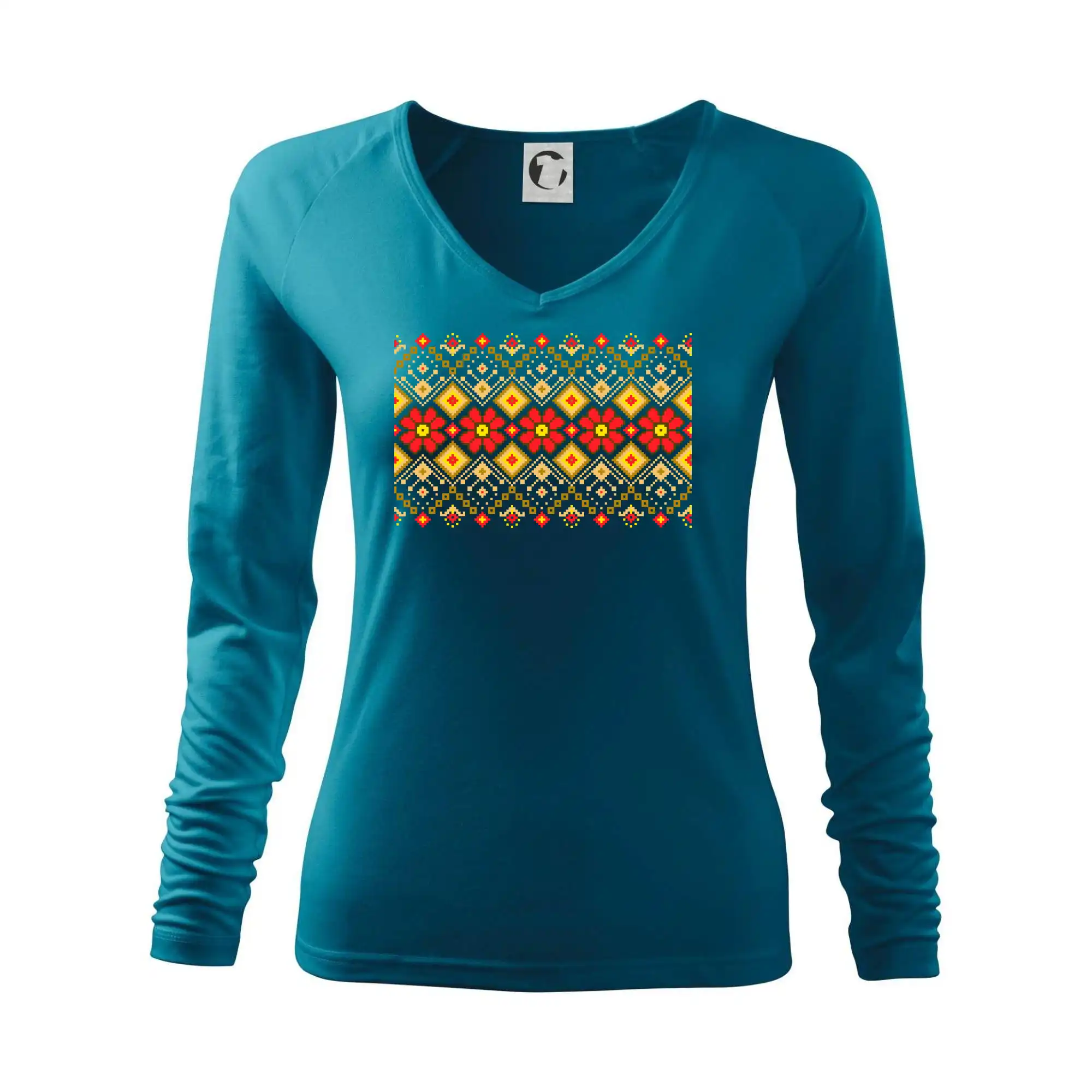 Ukrajinský vzor  - Červené květiny