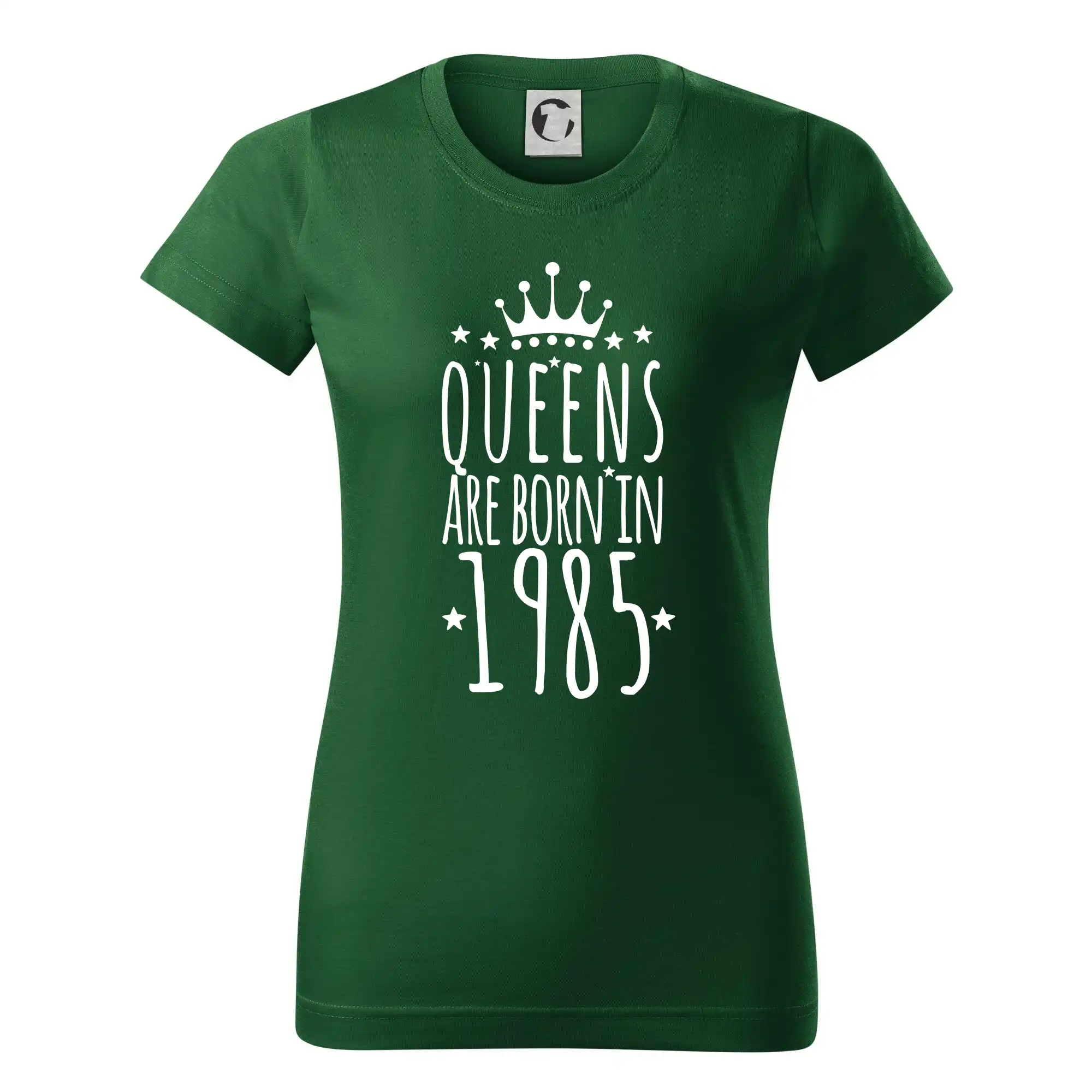 Trička s ročníkom 1985 - Queens are born in 1985 - Dámske tričko basic - ľahko voľnejšie a dlhšie